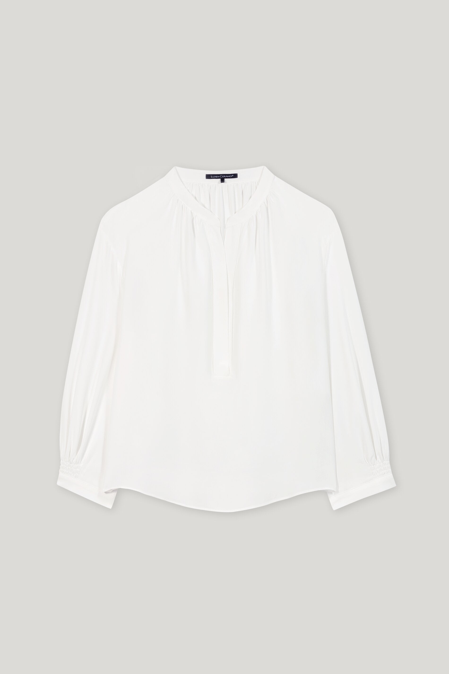 Tunika-Bluse aus Seiden-Mix - off white - Standard | Artikel Front