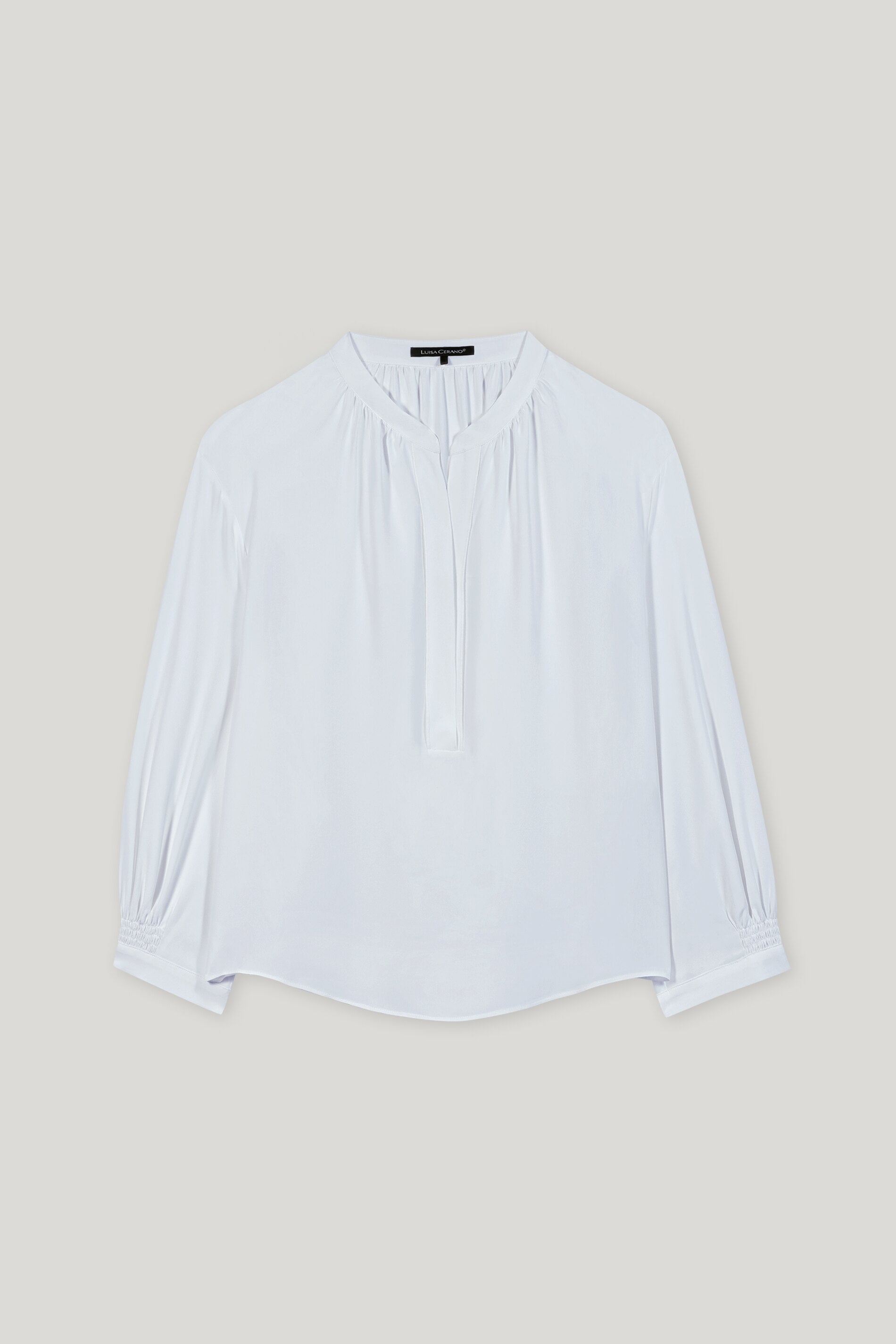 Tunika-Bluse aus Seiden-Mix - light blue - Standard | Artikel Front