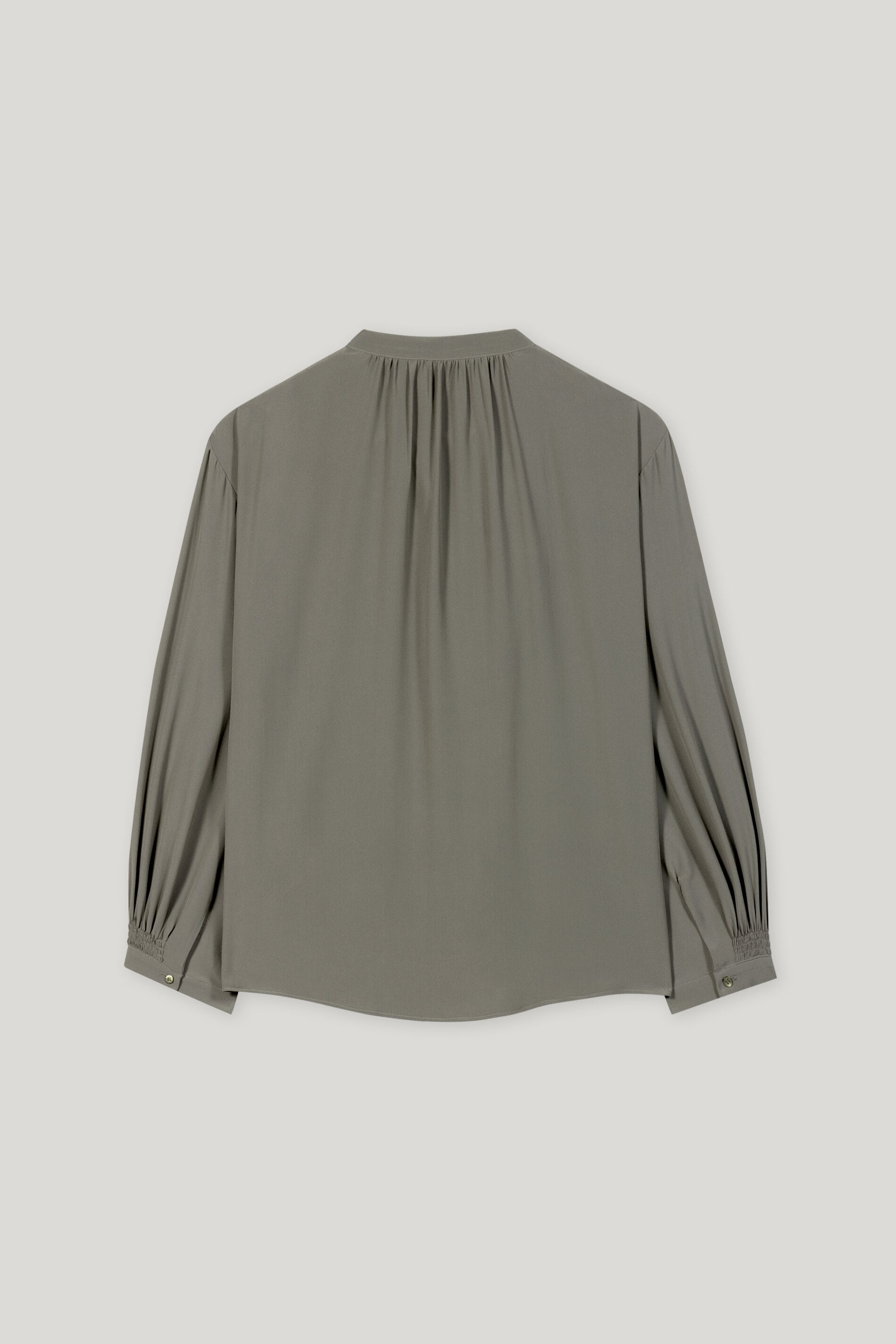 Tunika-Bluse aus Seiden-Mix - cool khaki - Standard | Artikel Rück