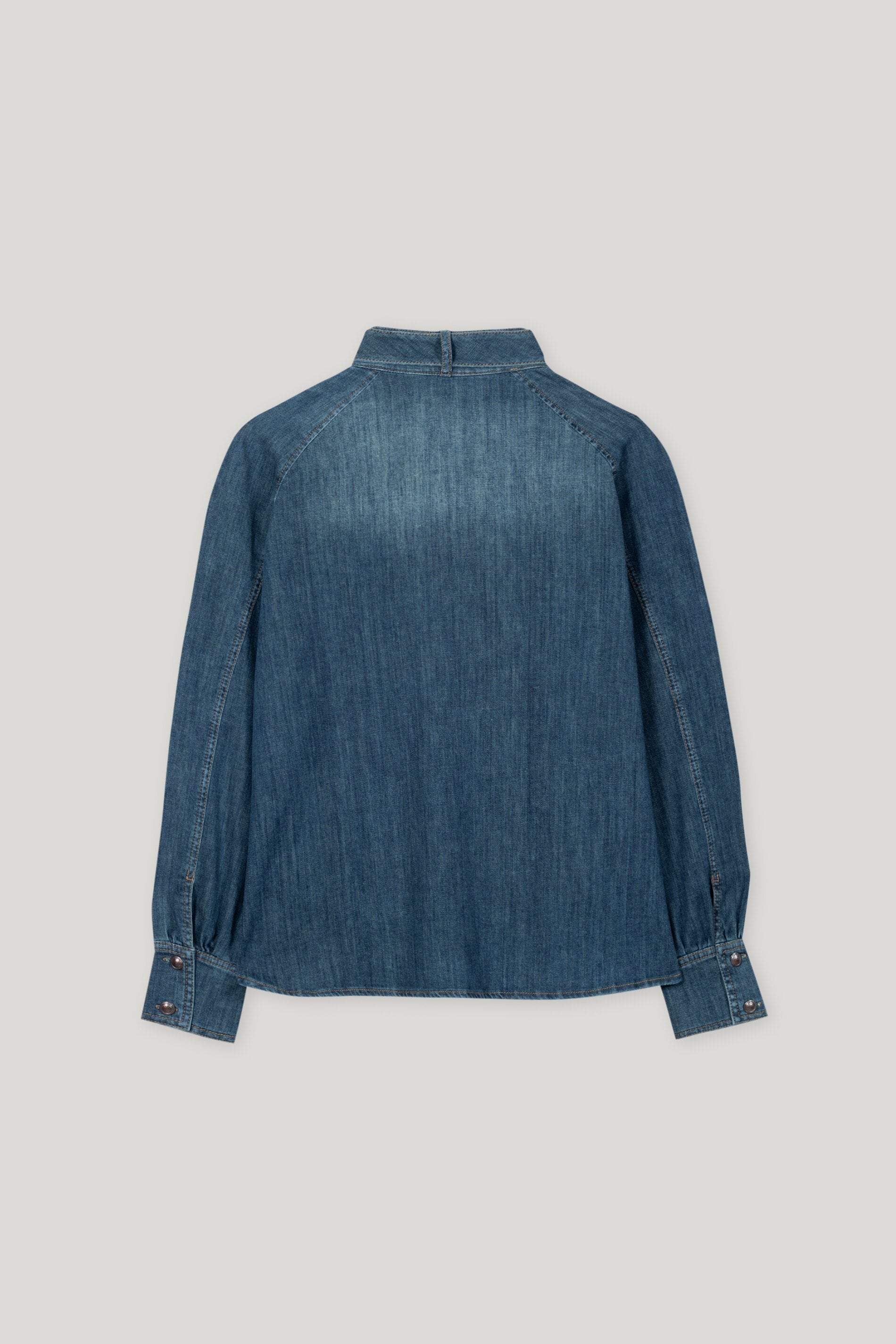 Denim-Bluse mit Schluppe - denim blue - Standard | Artikel Rück