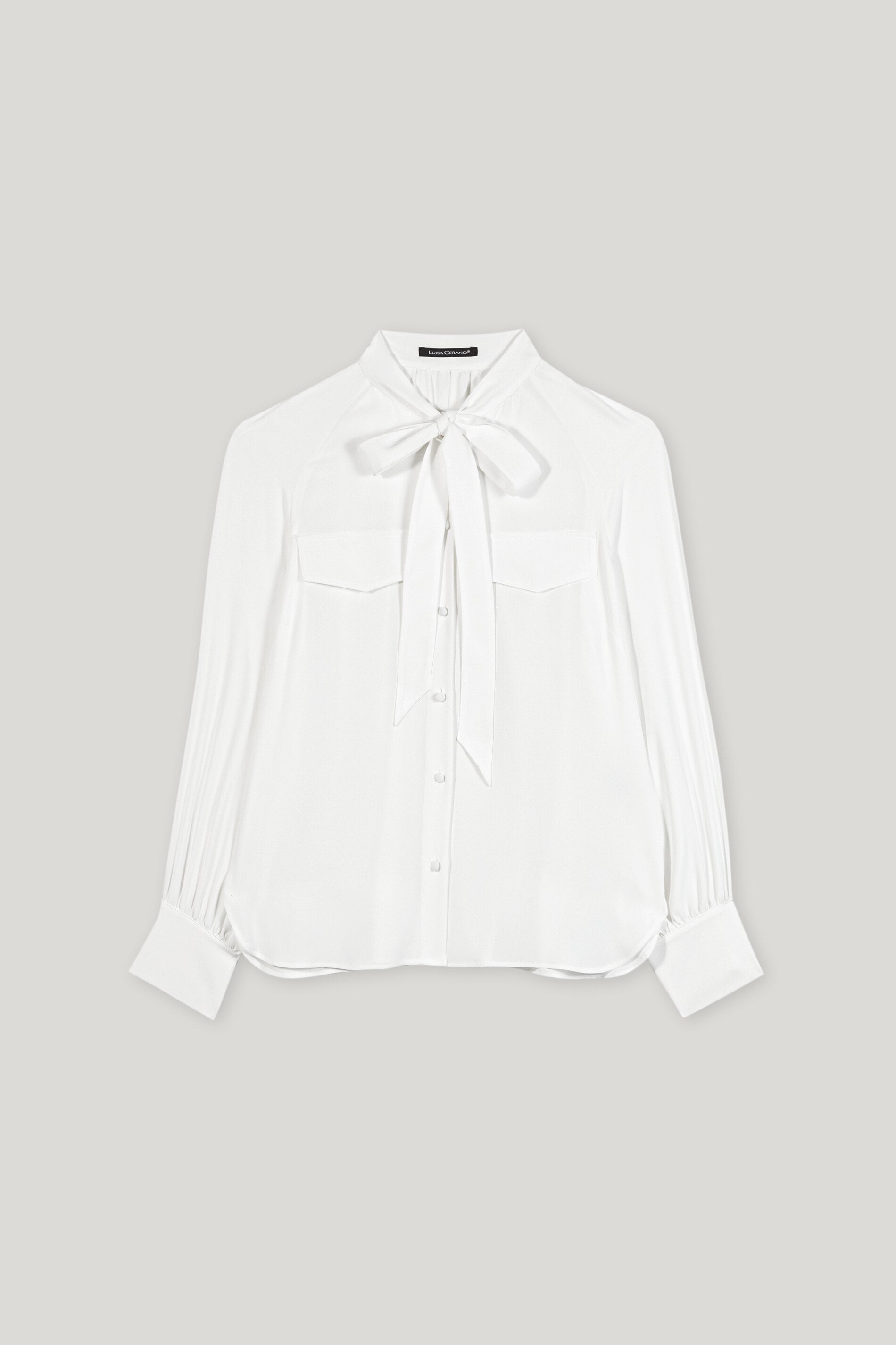 Schluppenbluse aus Seiden-Mix - off white - Standard | Artikel Front