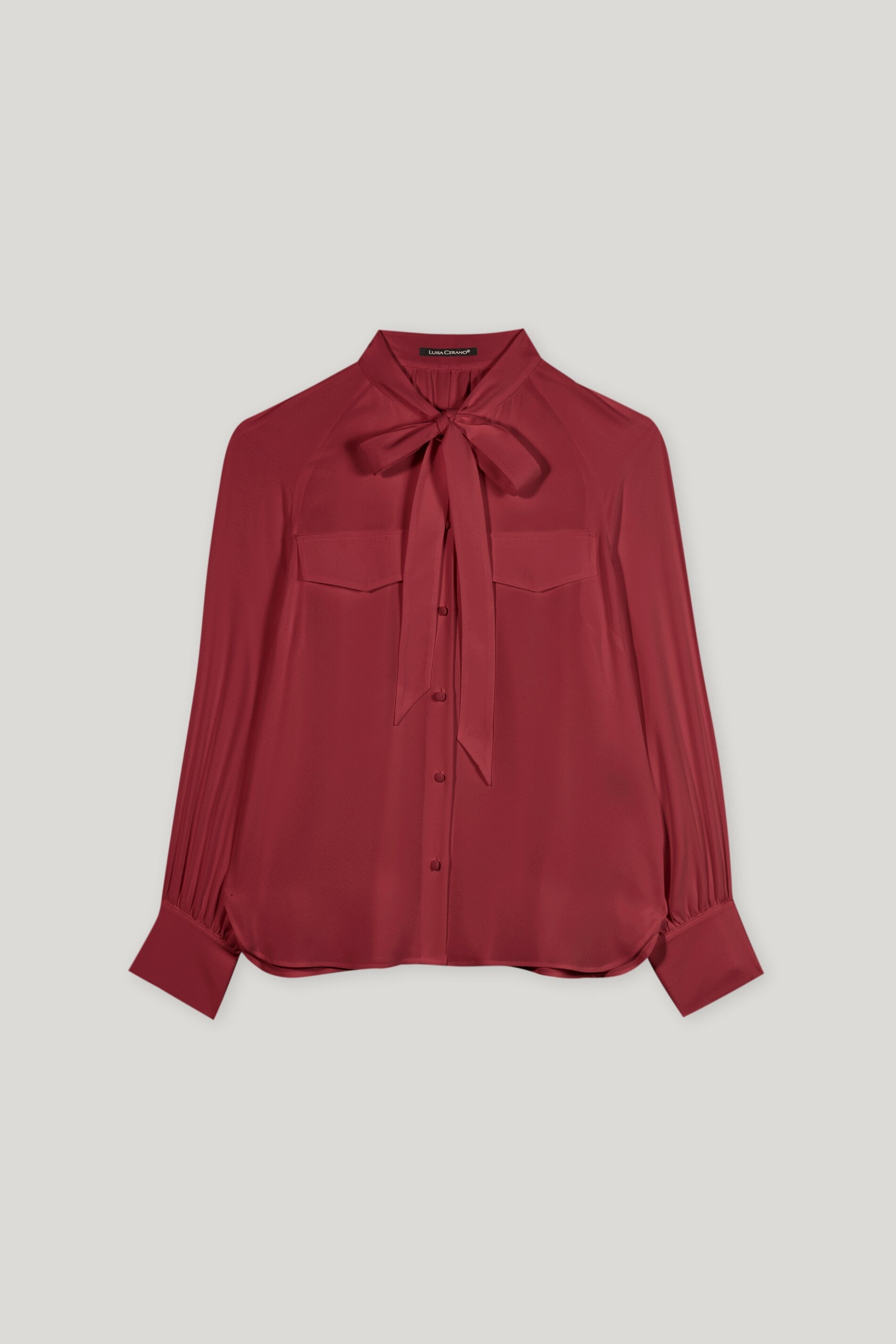 Schluppenbluse aus Seiden-Mix - berry red - Standard | Artikel Front