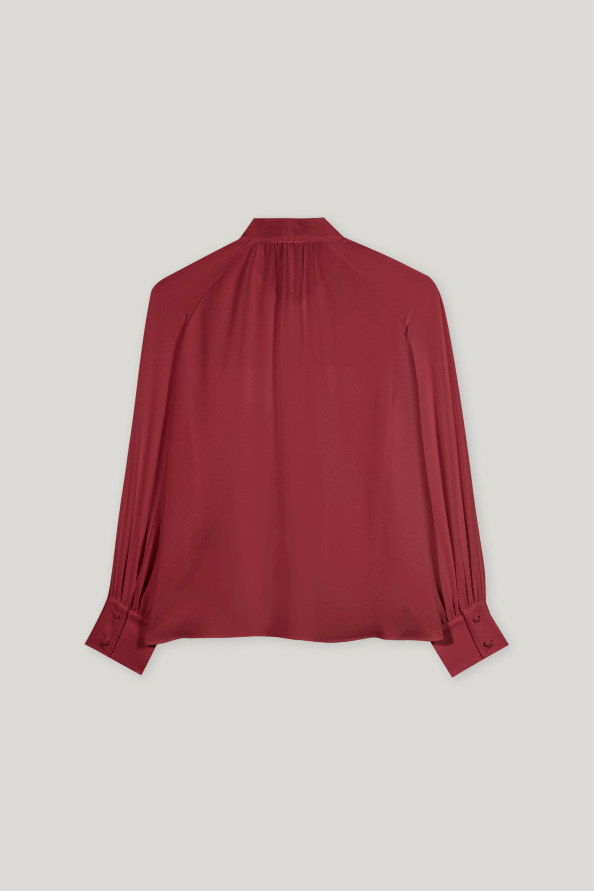 Schluppenbluse aus Seiden-Mix - berry red - Standard | Artikel Rück