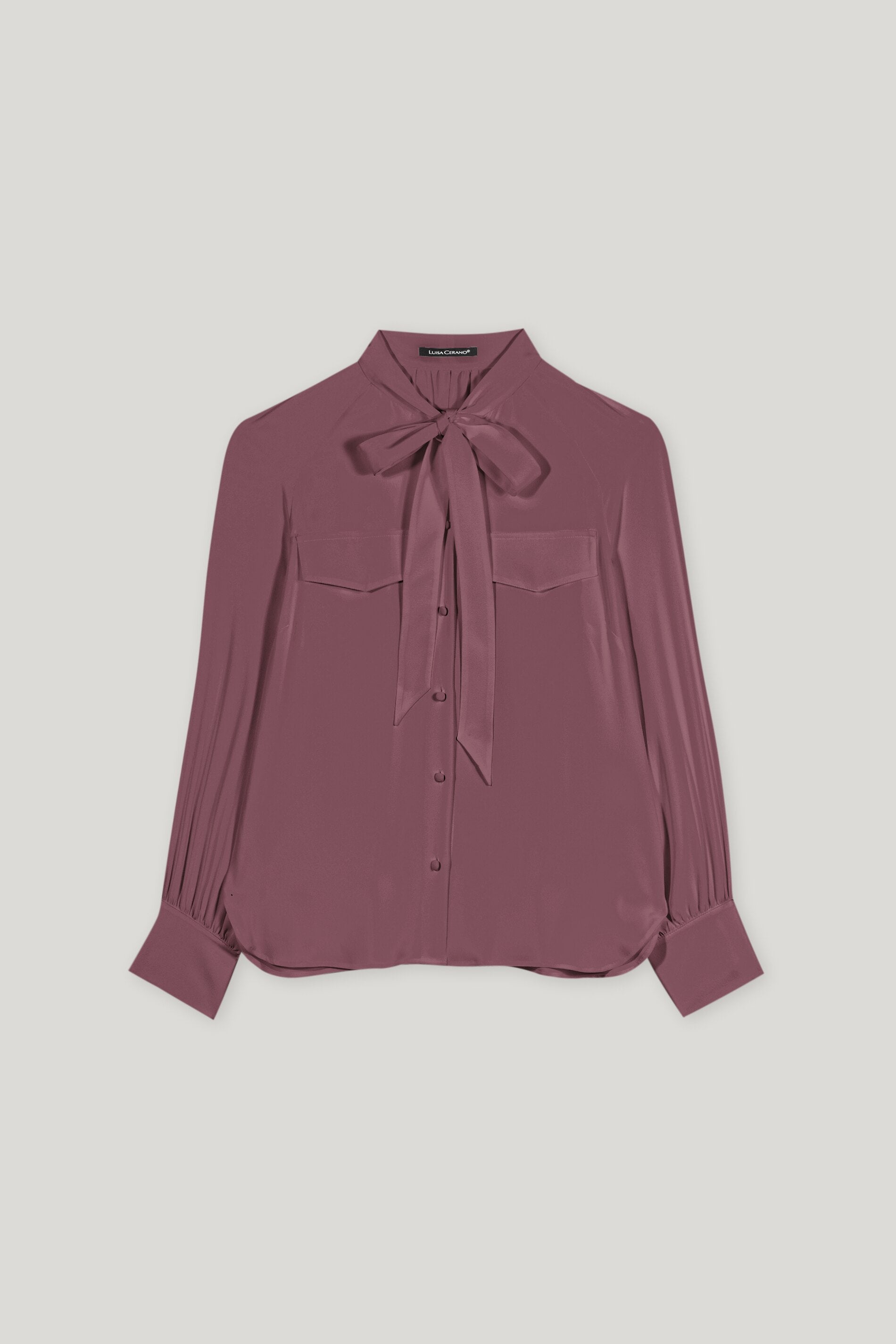 Schluppenbluse aus Seiden-Mix - heather - Standard | Artikel Front