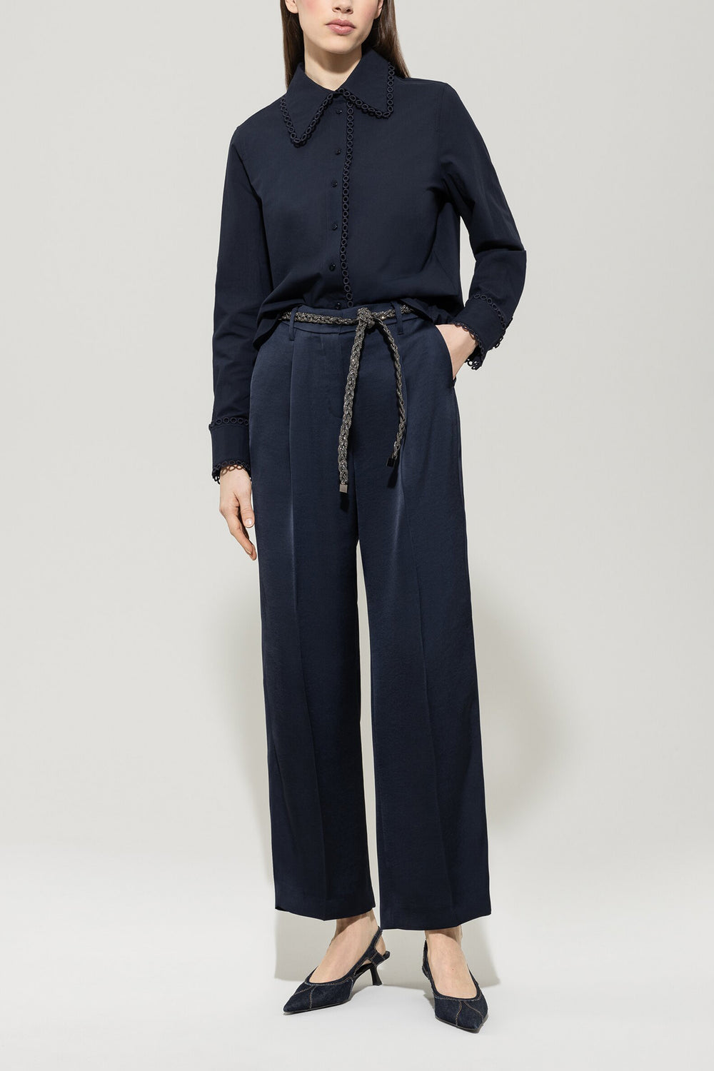 Chemisier en voile de coton - bleu foncé - Standard