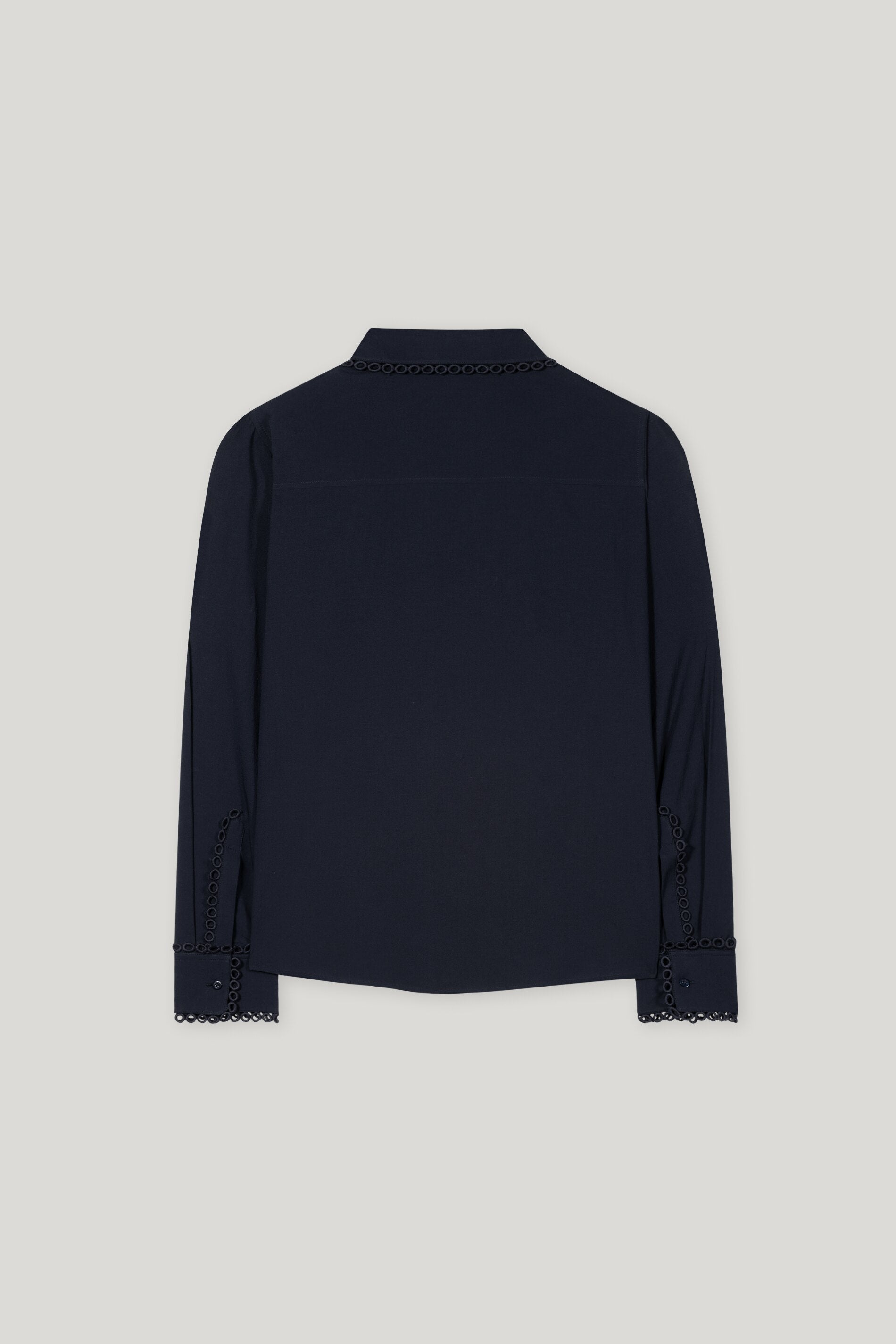 Hemdbluse aus Baumwoll-Voile - dark blue - Standard | Artikel Rück