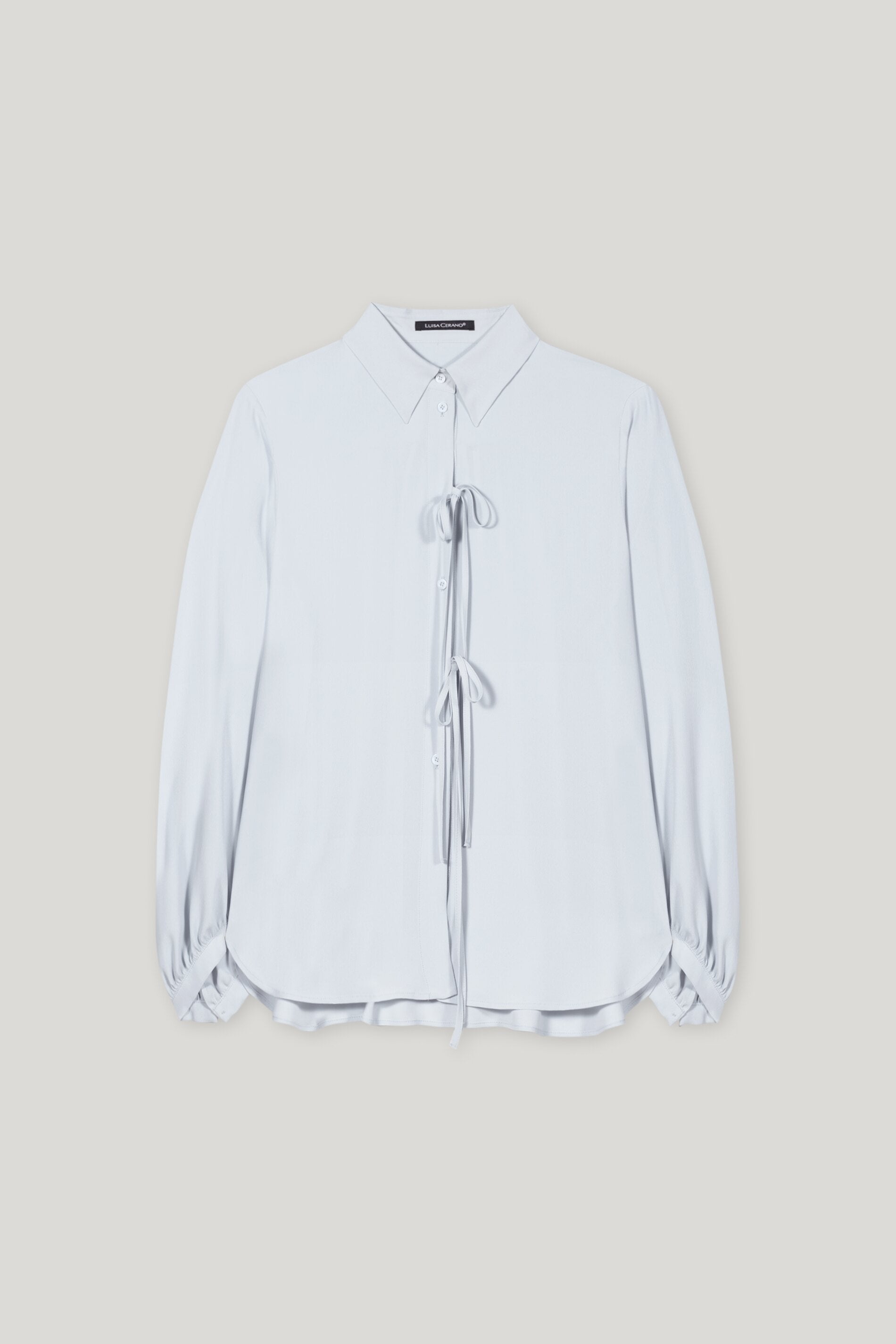 Bluse aus Seiden-Mix - light blue - Standard | Artikel Front