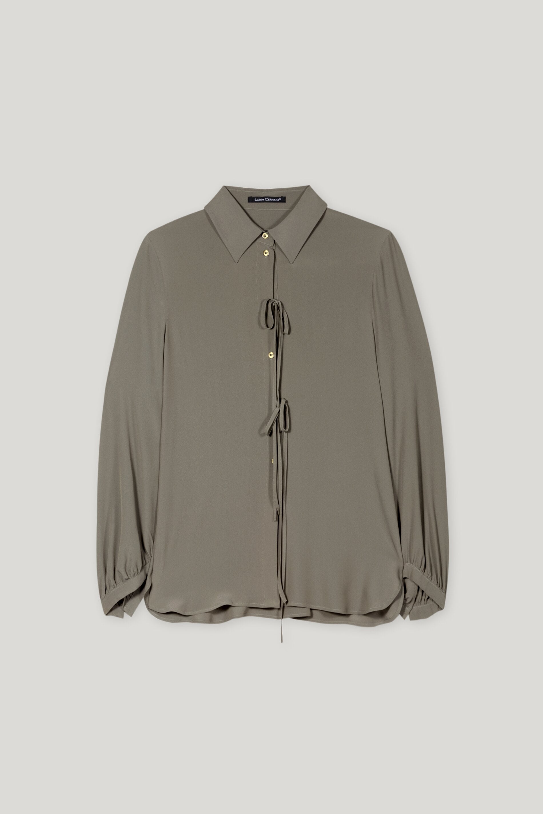 Bluse aus Seiden-Mix - cool khaki - Standard | Artikel Front