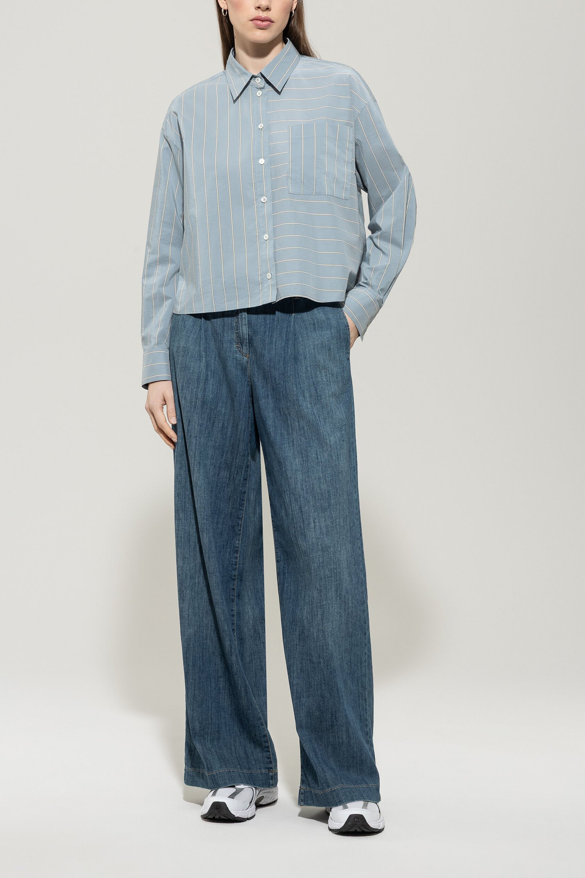 Hemdbluse mit Streifen - multi - Standard | Model Front