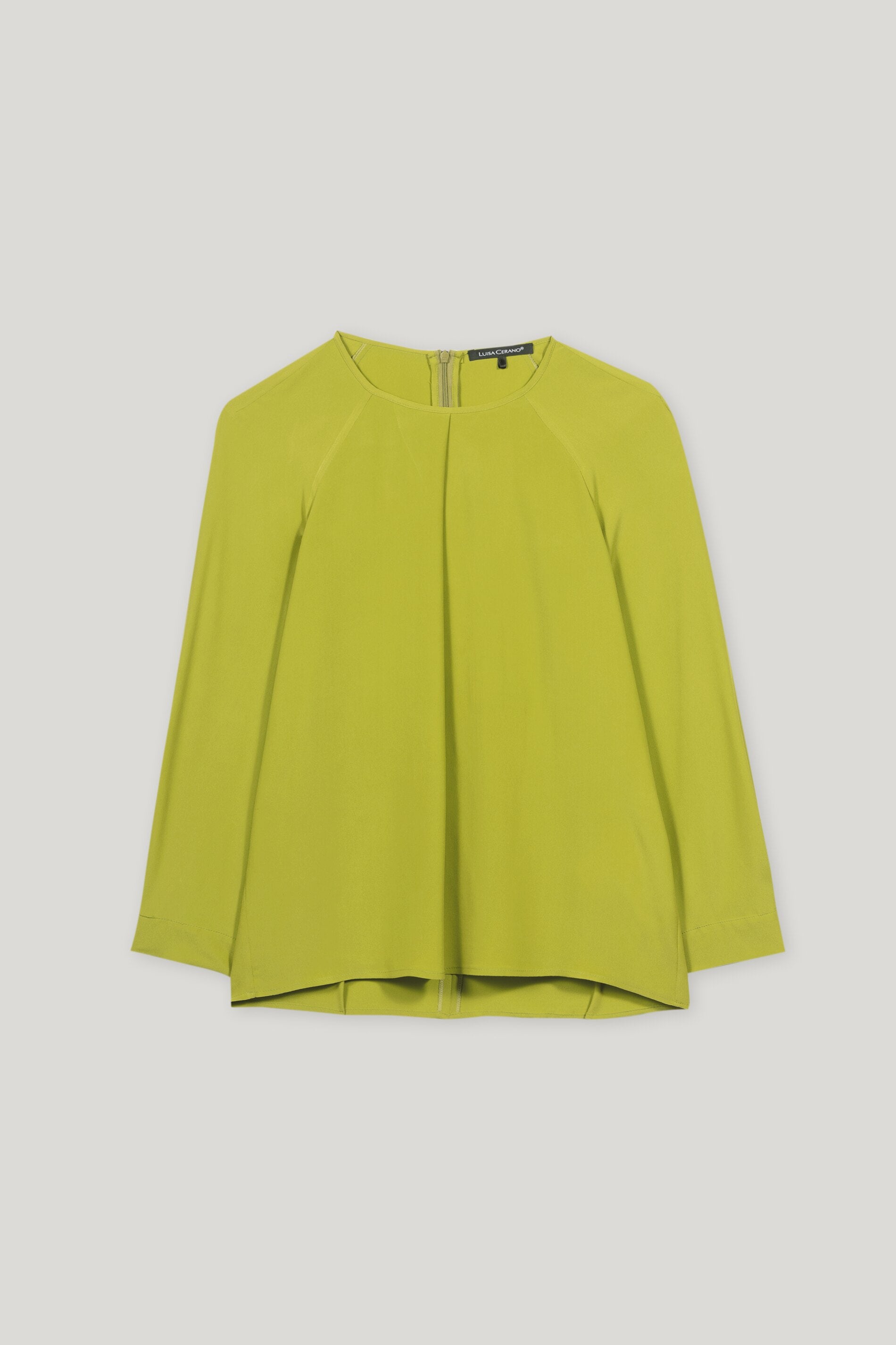 Blusenshirt aus Seiden-Mix - acid green - Standard | Artikel Front