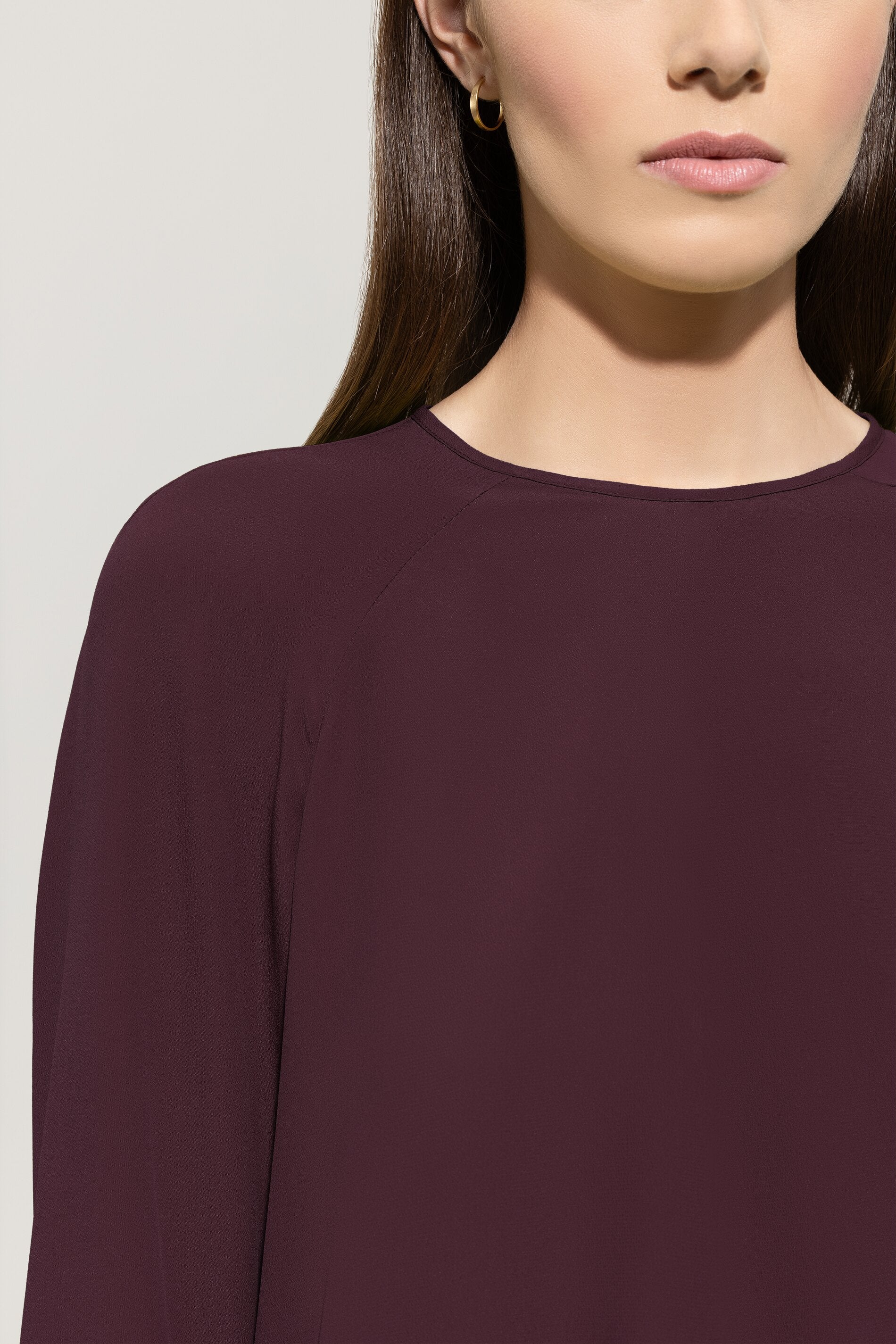 Blusenshirt aus Seiden-Mix - burgundy - Standard | Model Detail