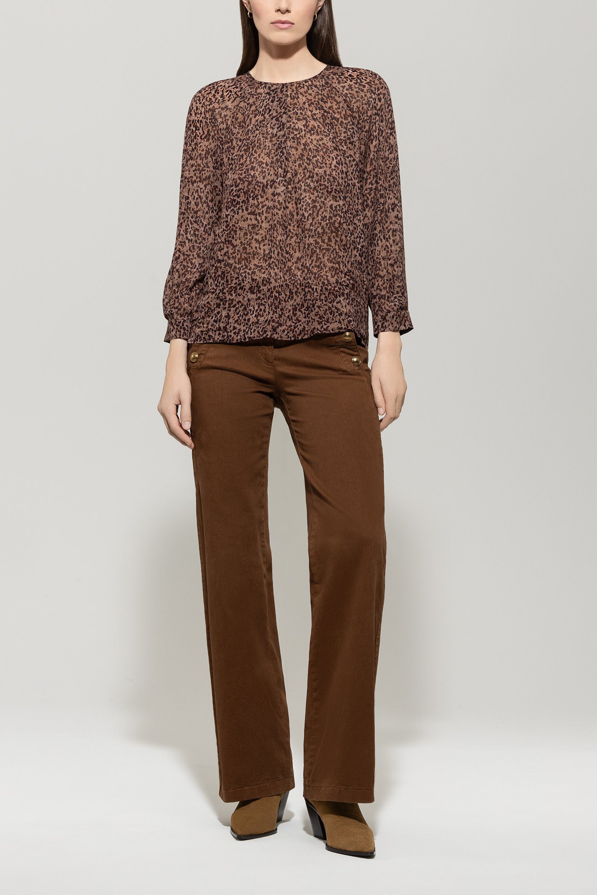 Bluse mit Animal-Print - multi - Standard | Model Front