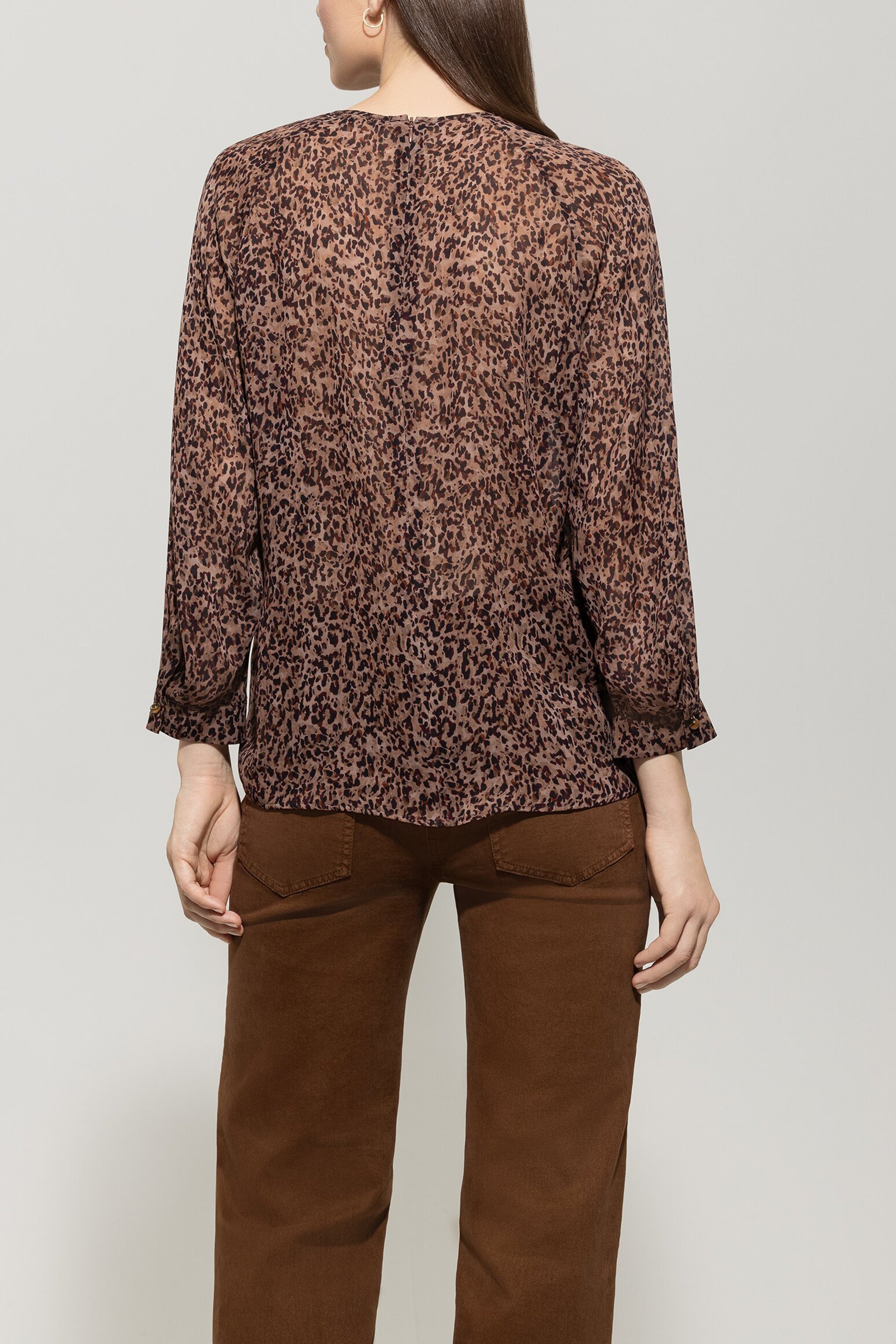 Bluse mit Animal-Print - multi - Standard | Model Rück