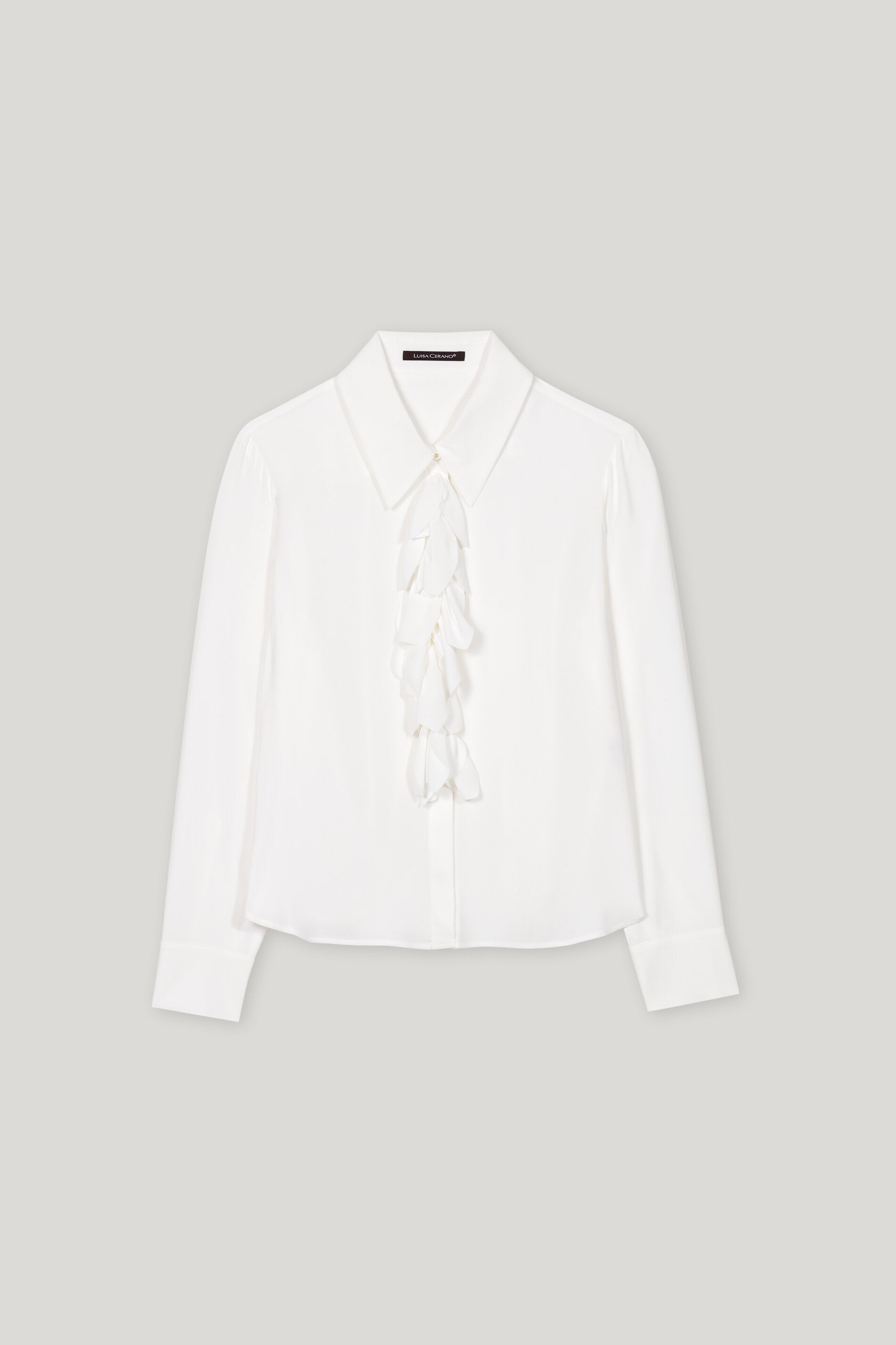 Rüschenbluse aus Seiden-Mix - off white - Standard | Artikel Front