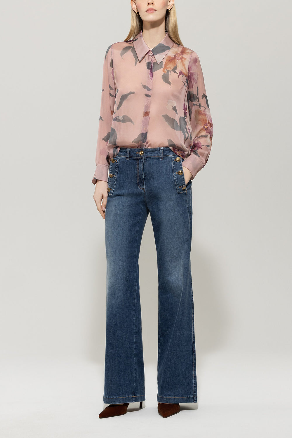 Blouse en soie avec imprimé floral - multi - Standard