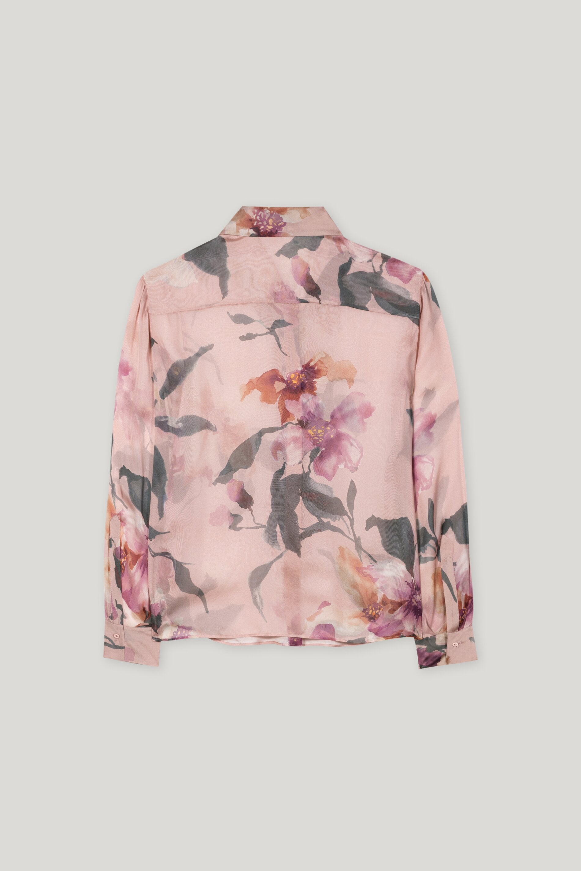 Seidenbluse mit Flower-Print - multi - mit Rüsche | Artikel Rück