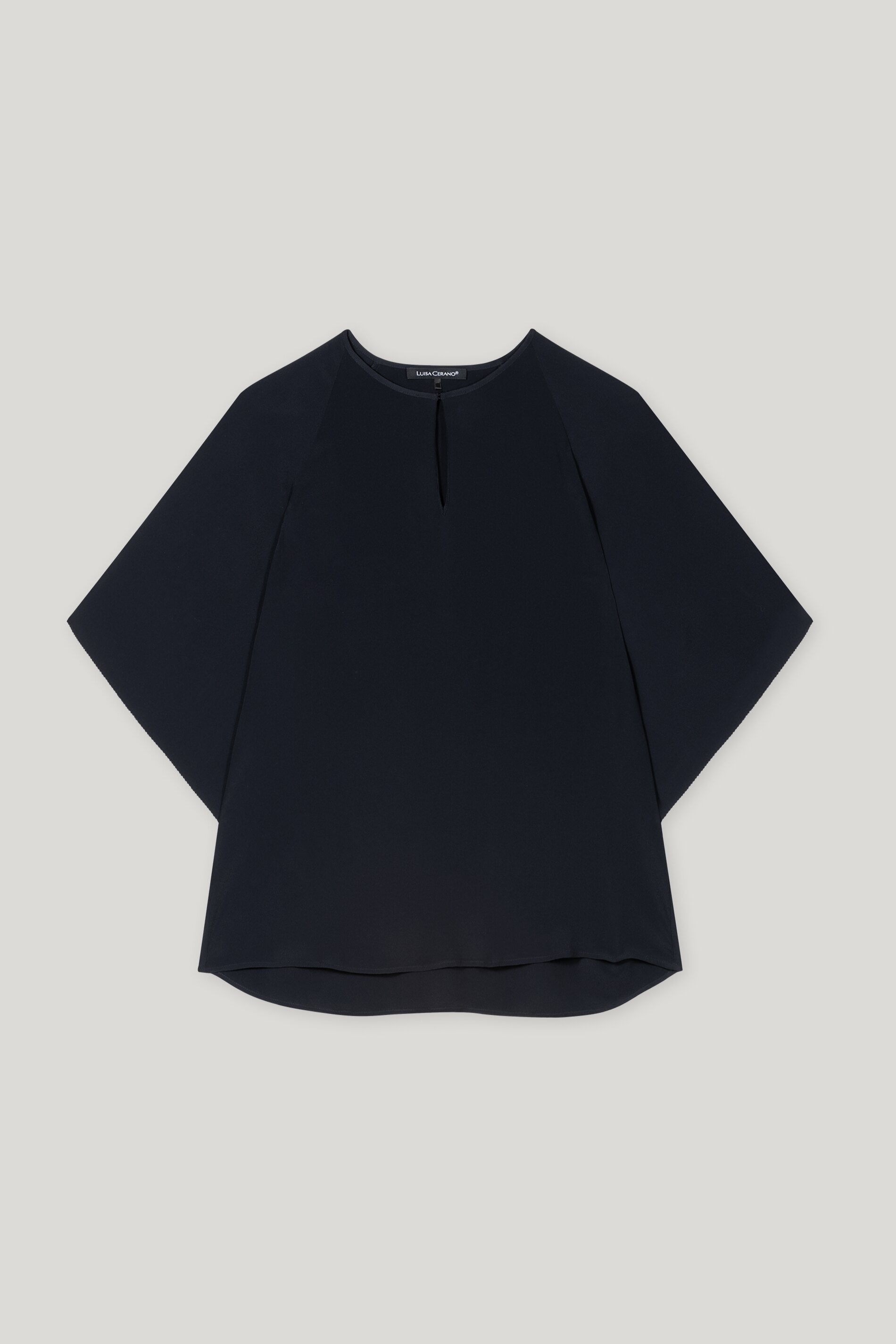 Tunikabluse aus Seiden-Mix - dark blue - Standard | Artikel Front