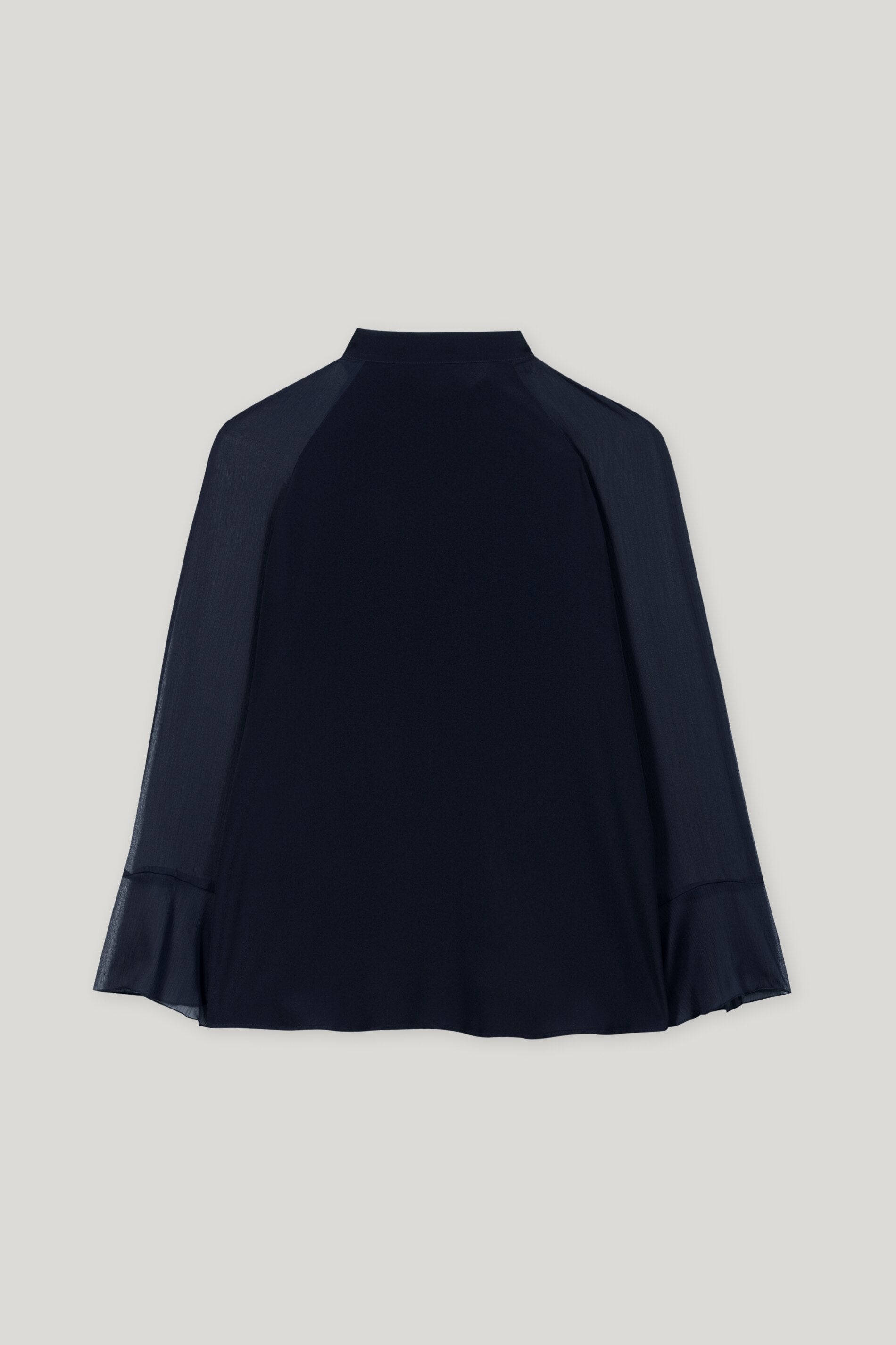 Weite Bluse aus Seiden-Mix - dark blue - Standard | Artikel Rück