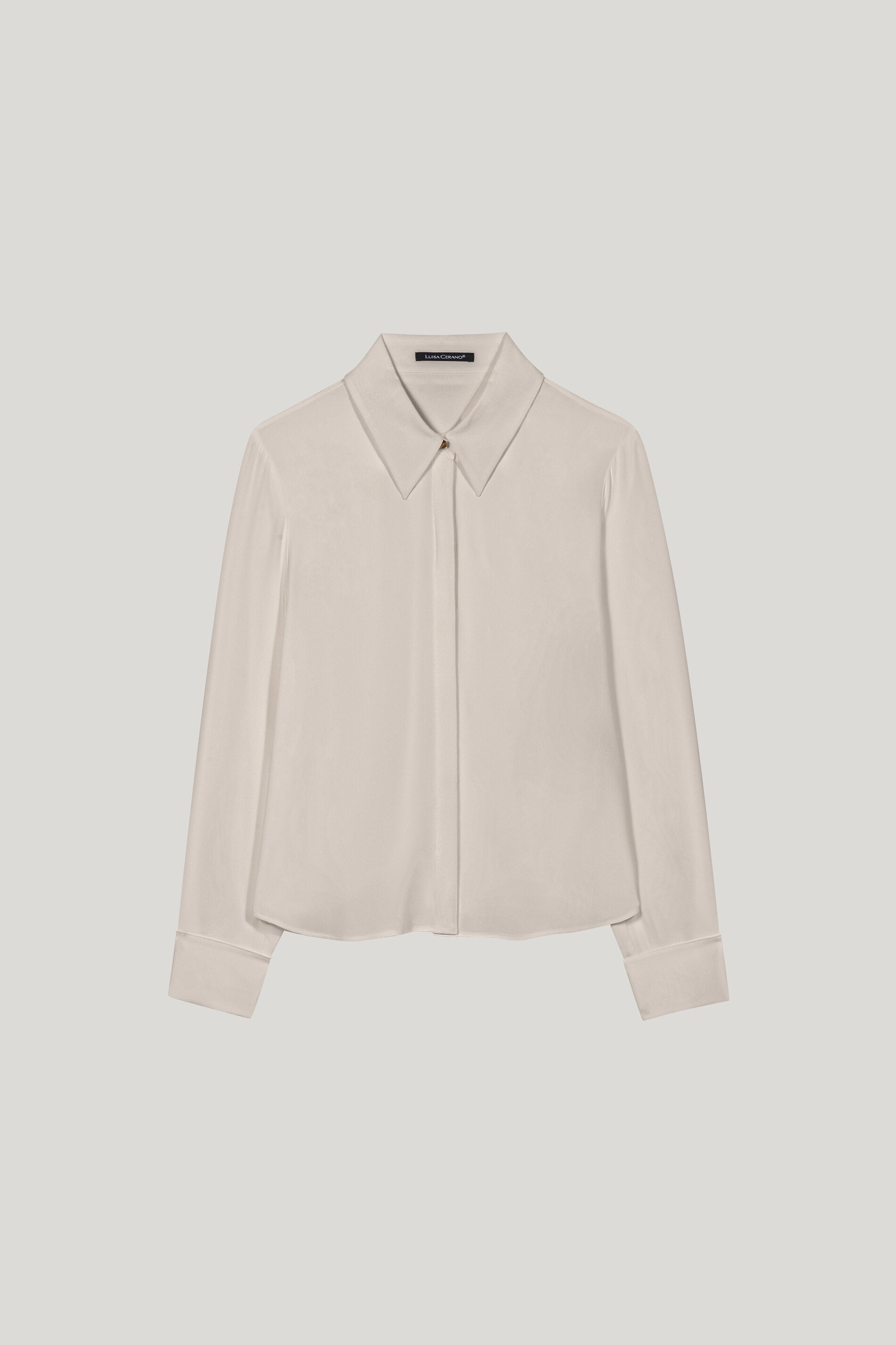 Hemdbluse aus Seiden-Mix - oyster - Standard | Artikel Front