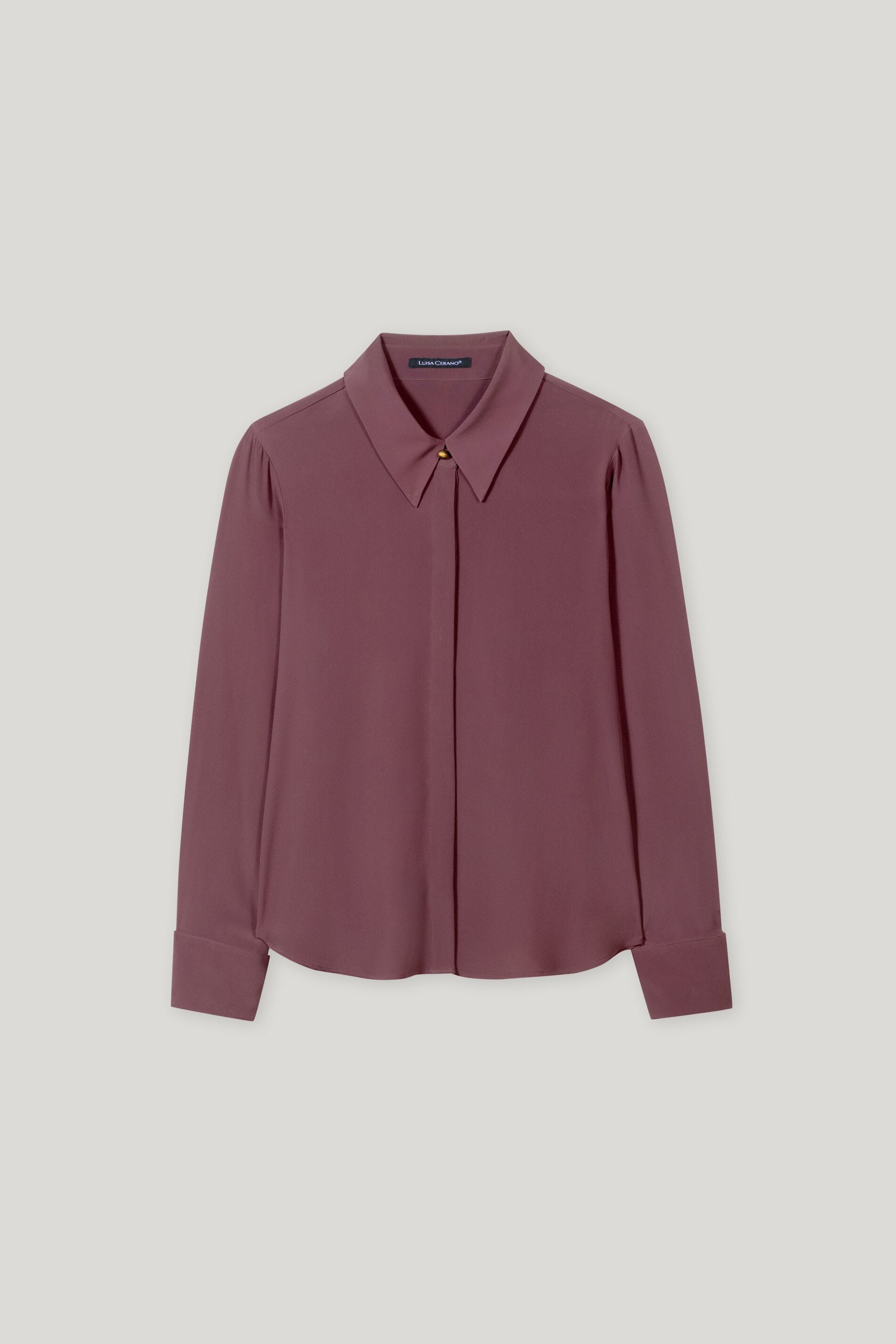 Hemdbluse aus Seiden-Mix - heather - Standard | Artikel Front