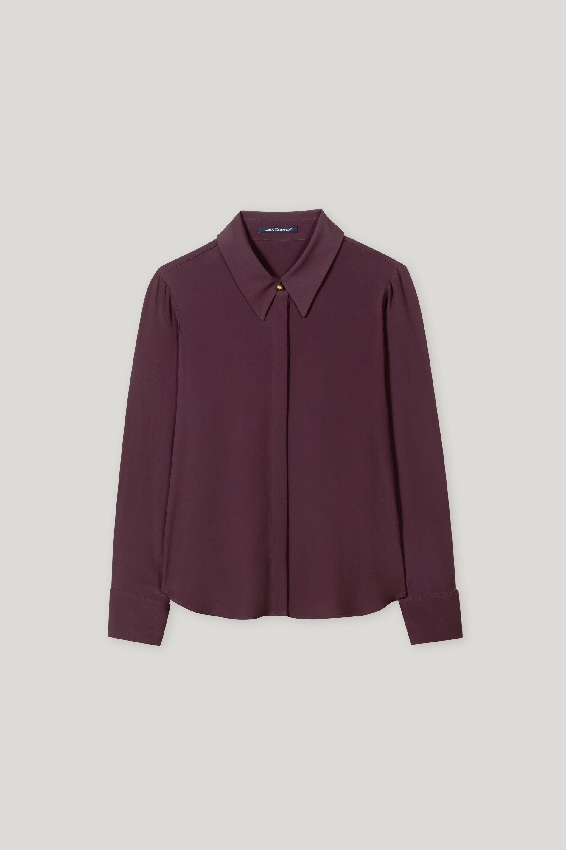 Hemdbluse aus Seiden-Mix - burgundy - Standard | Artikel Front