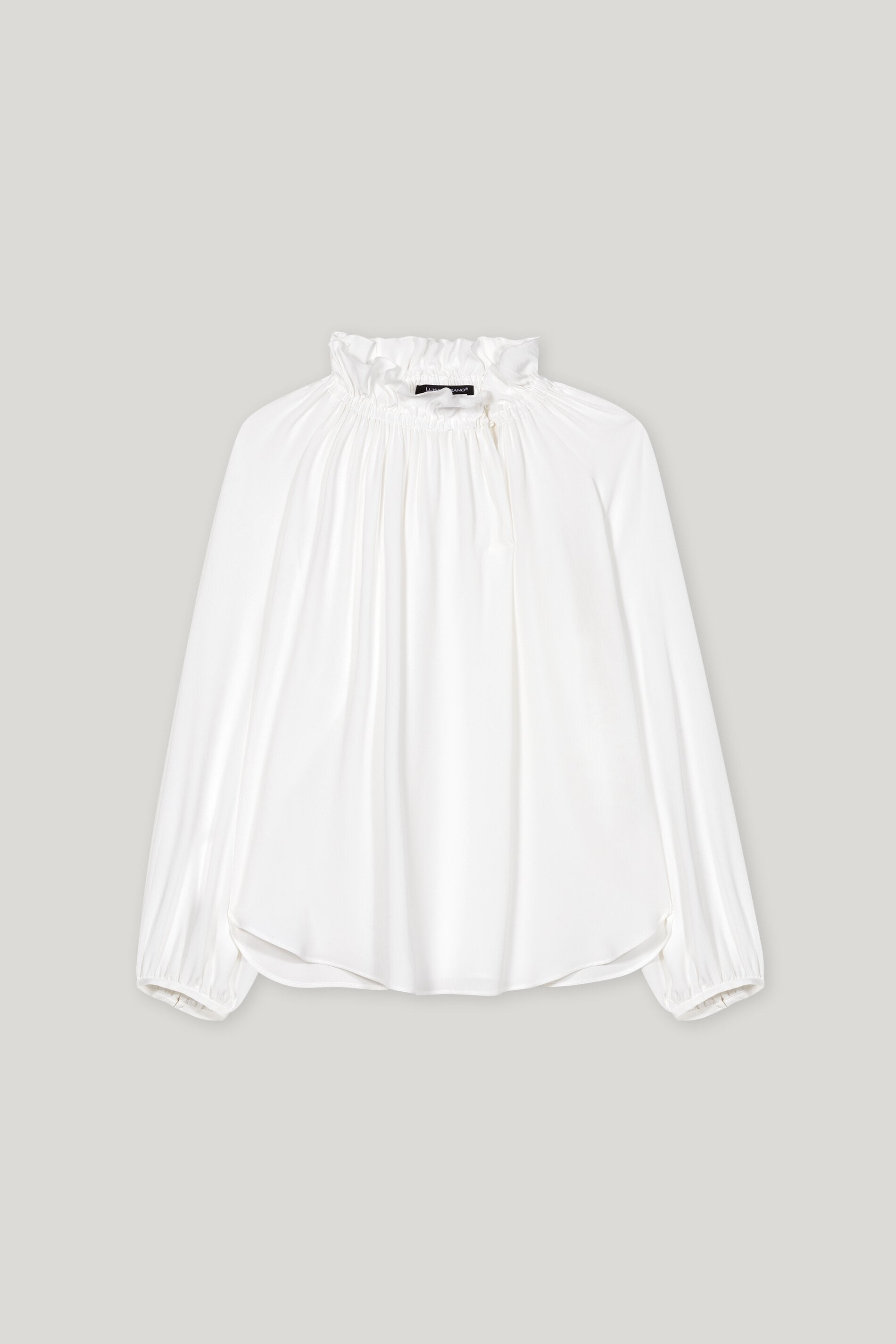 Rüschenbluse aus Seiden-Mix - off white - Standard | Artikel Front