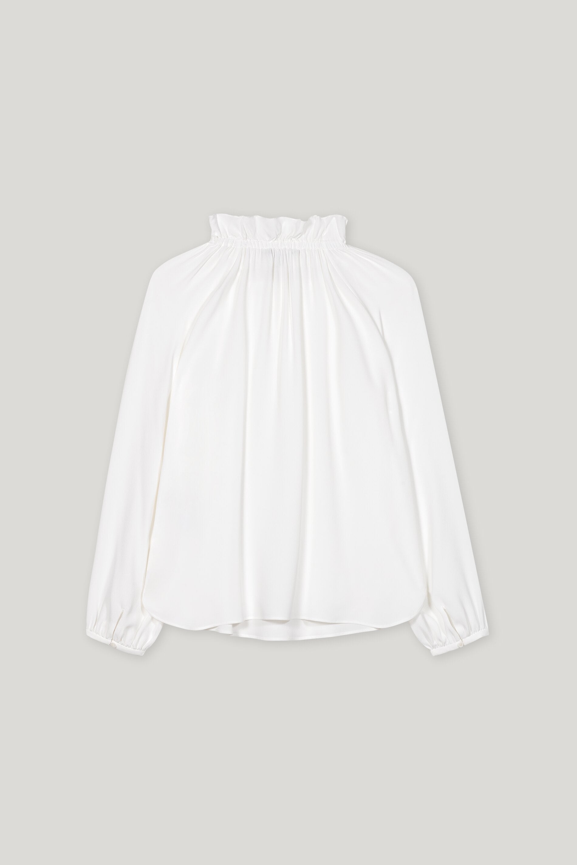 Rüschenbluse aus Seiden-Mix - off white - Standard | Artikel Rück