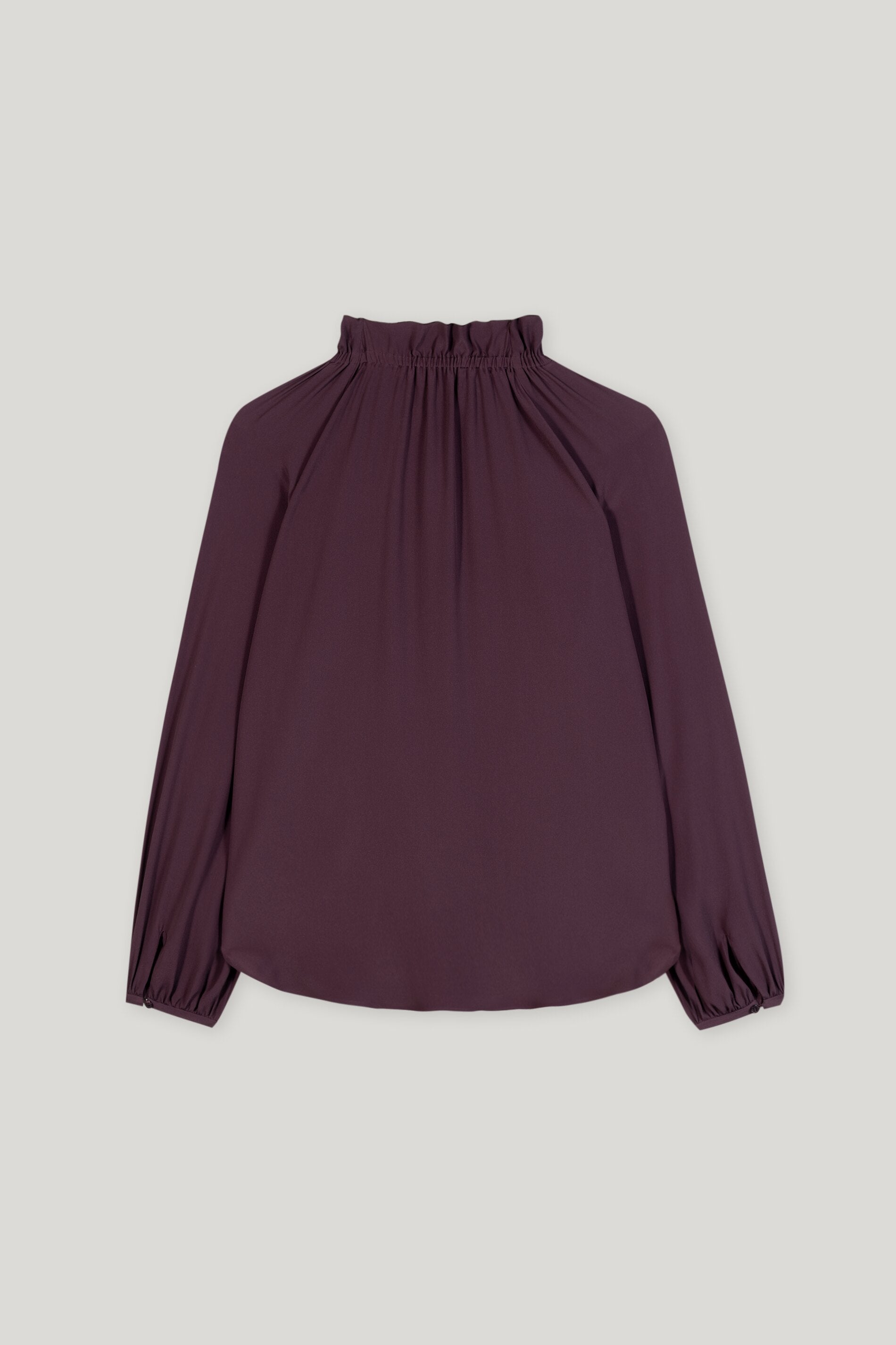 Rüschenbluse aus Seiden-Mix - burgundy - Standard | Artikel Rück