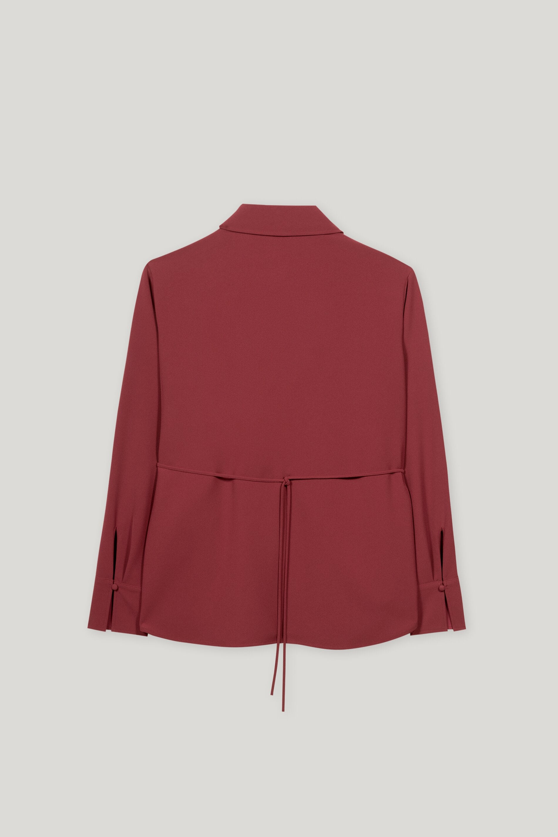 Hemdbluse mit Bindebanddetail - berry red - Standard | Artikel Rück