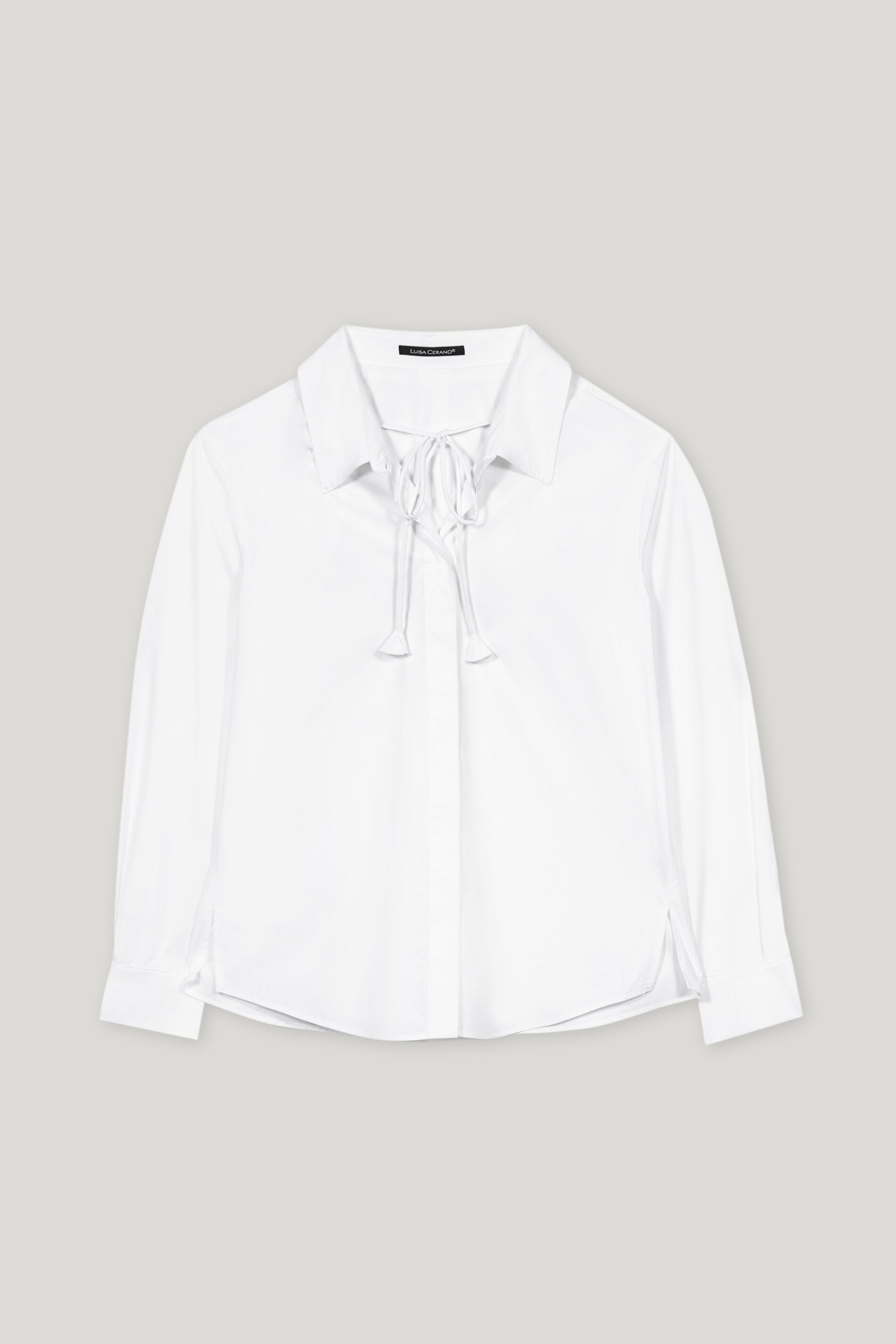 Hemdbluse mit Bindebanddetail - bleached white - Standard | Artikel Front