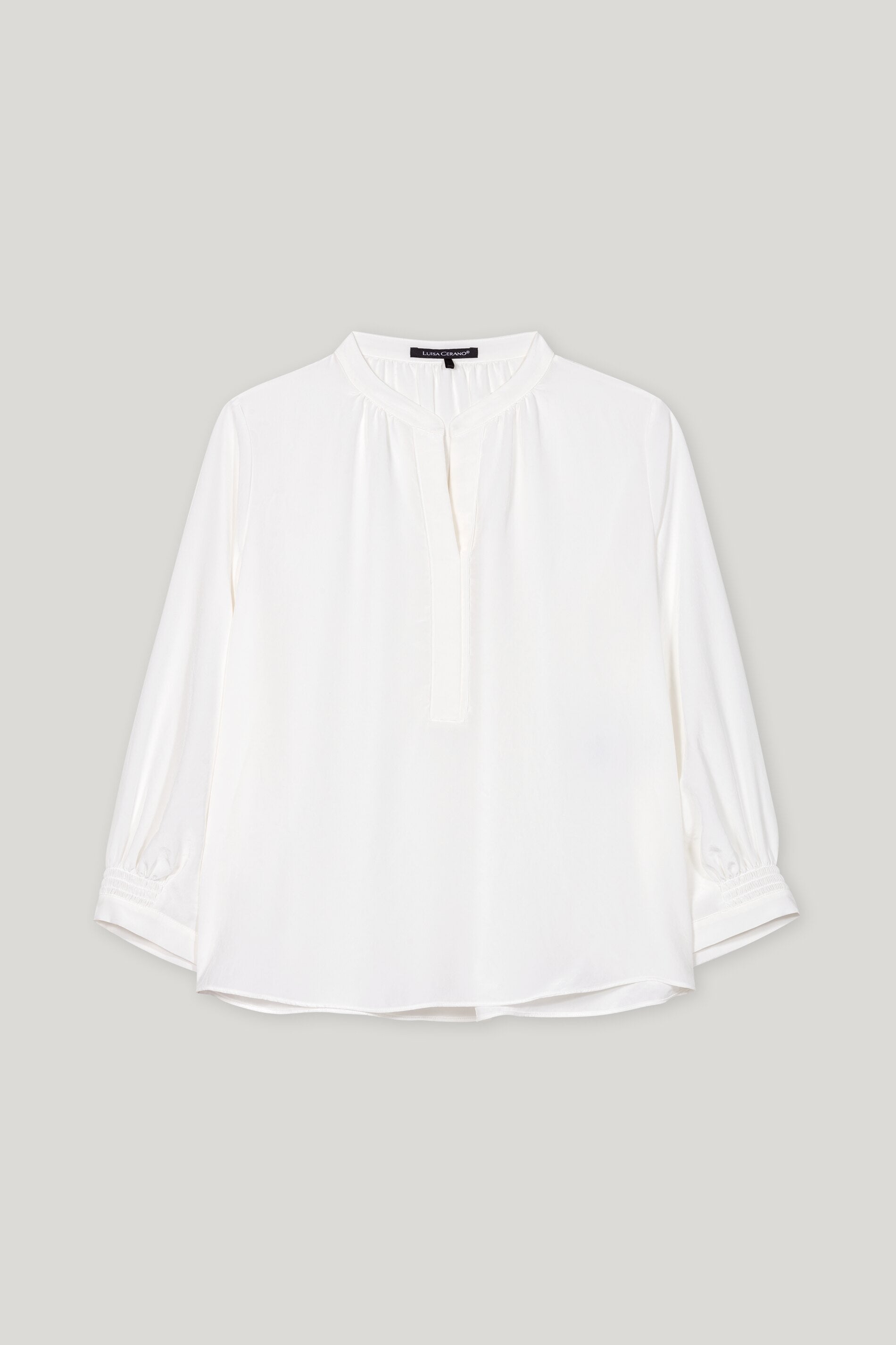 Bluse mit Smokdetail - off white - Standard | Artikel Front