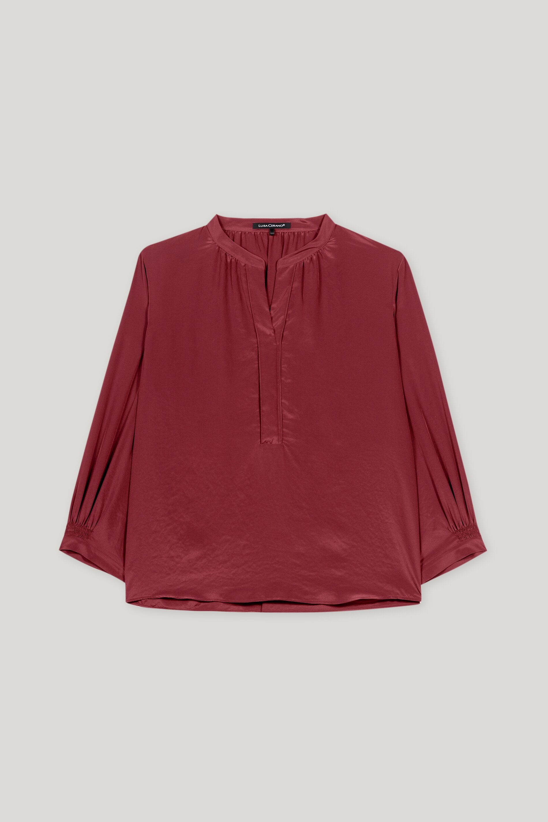 Bluse mit Smokdetail - berry red - Standard | Artikel Front