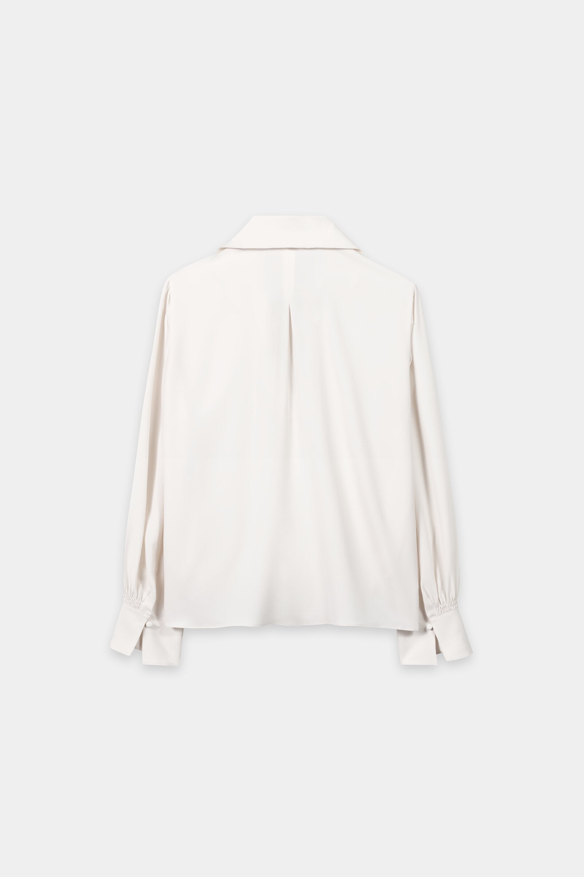 Schluppenbluse aus Seiden-Mix - cream - Standard | Artikel Rück