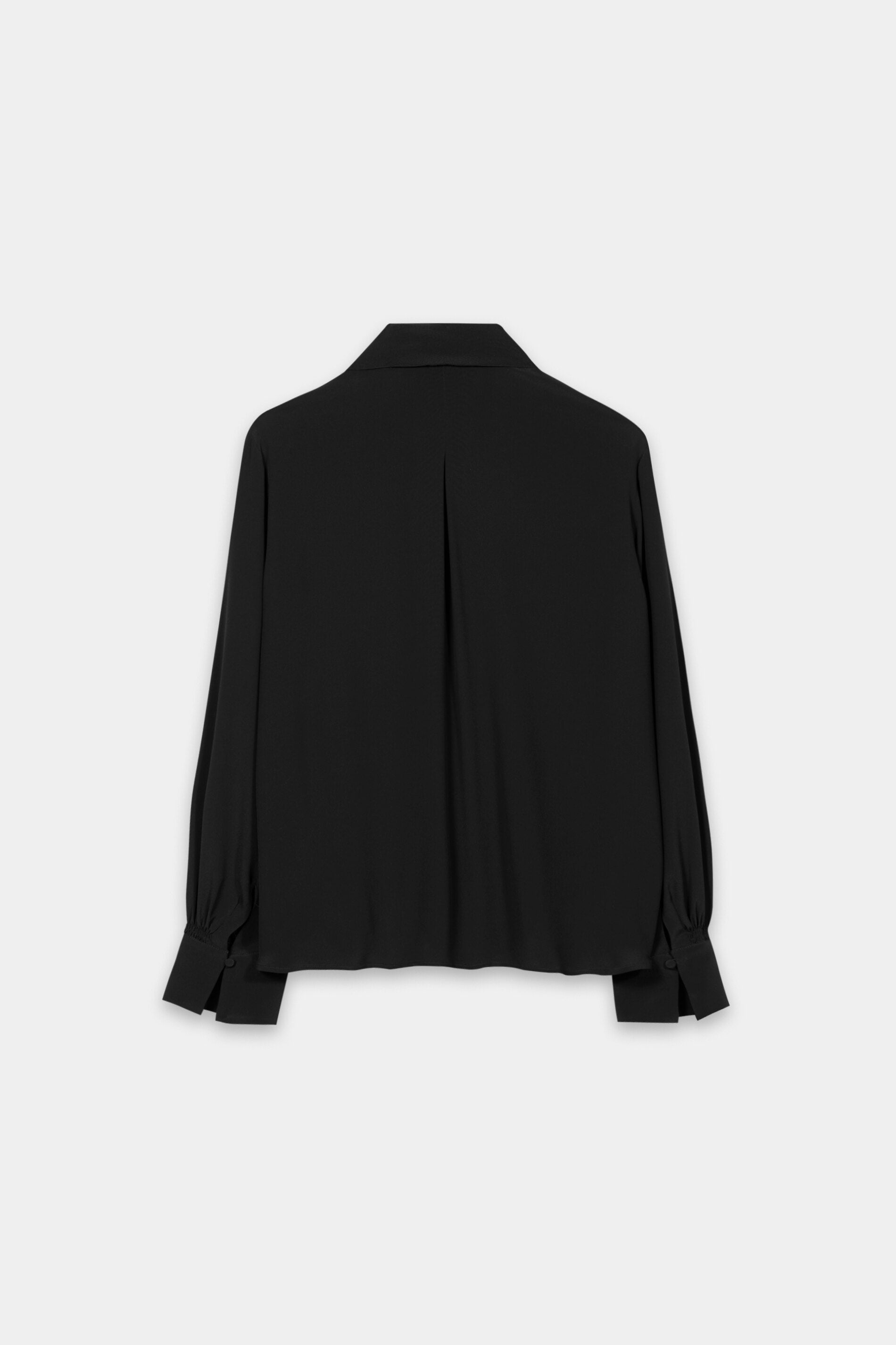 Schluppenbluse aus Seiden-Mix - pure black - Standard | Artikel Rück