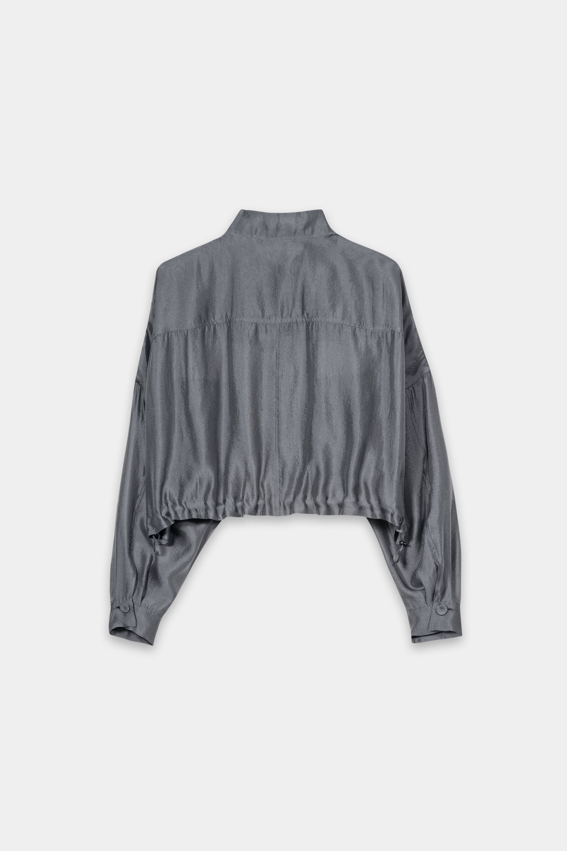 Overshirt-Bluse mit Stehkragen - platin - Standard | Artikel Rück