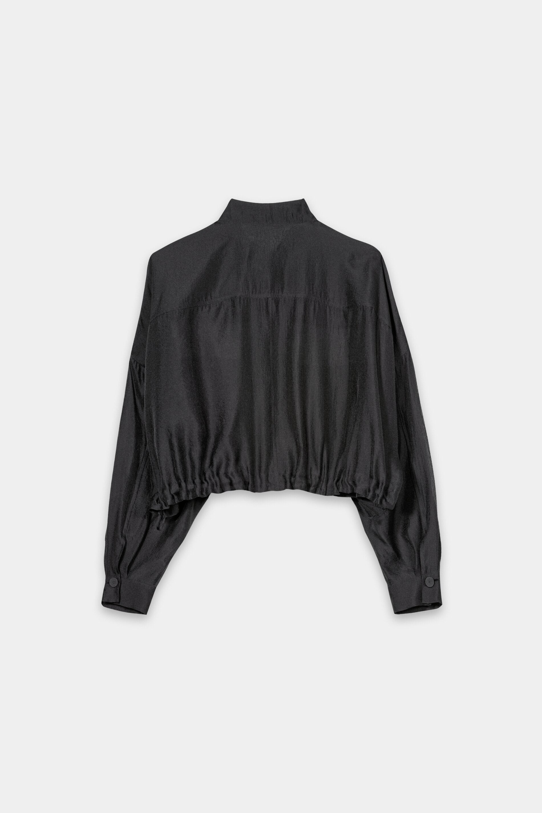 Overshirt-Bluse mit Stehkragen - black - Standard | Artikel Rück