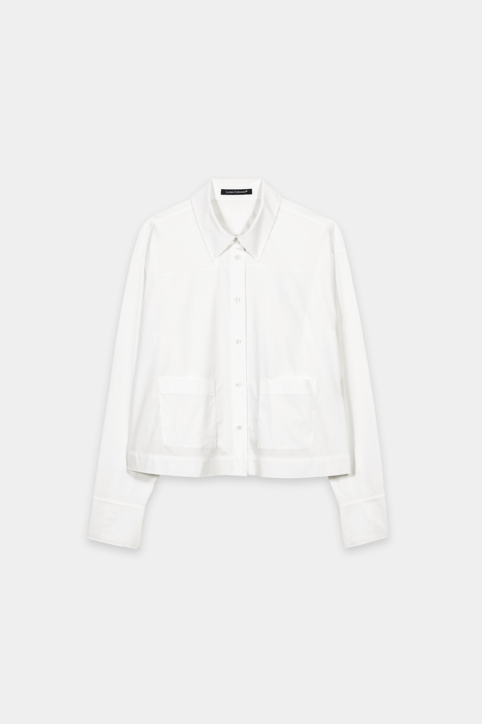 Hemdbluse aus Baumwoll-Mix - white - Standard | Artikel Front