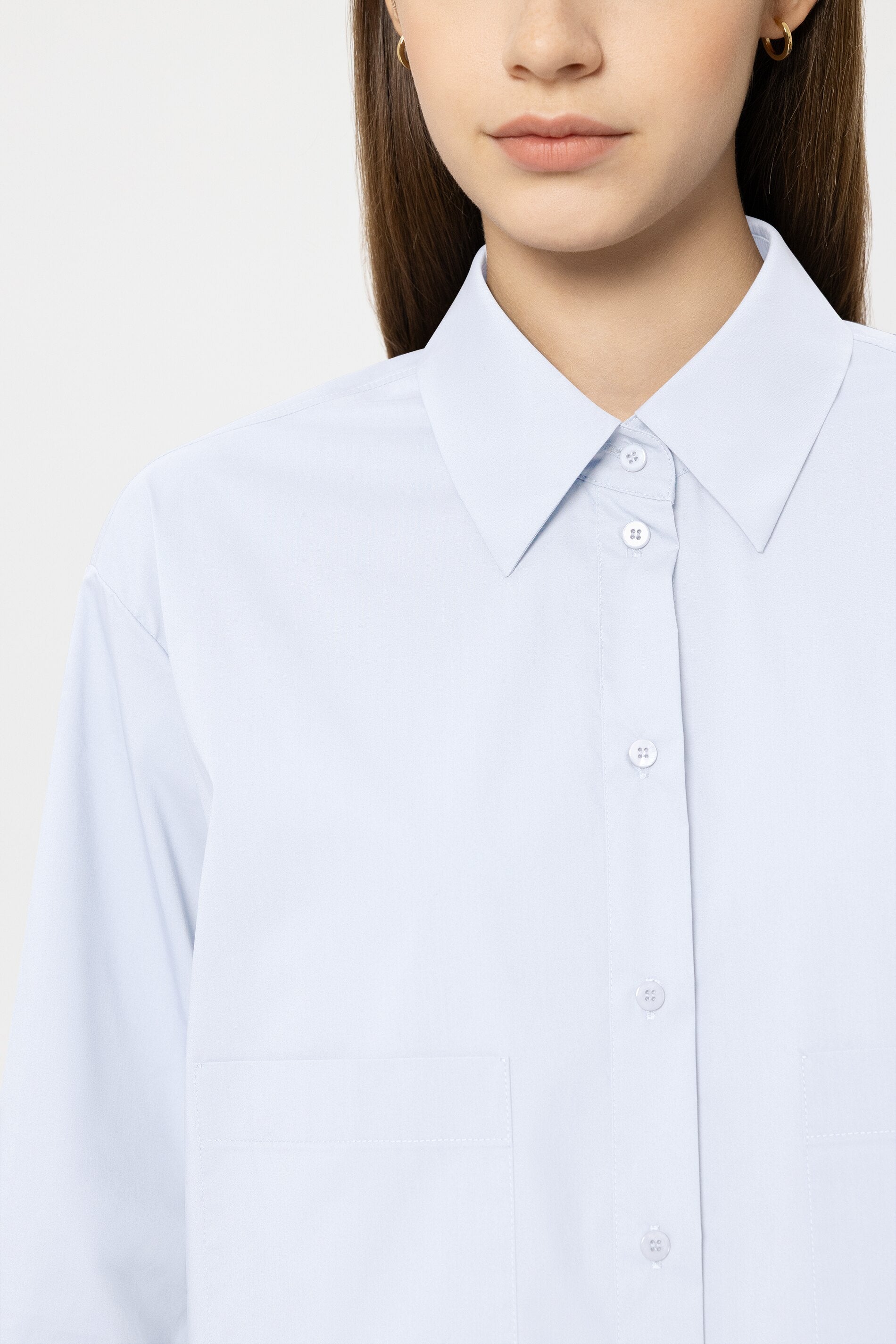 Hemdbluse aus Baumwoll-Mix - light blue - Standard | Model Detail