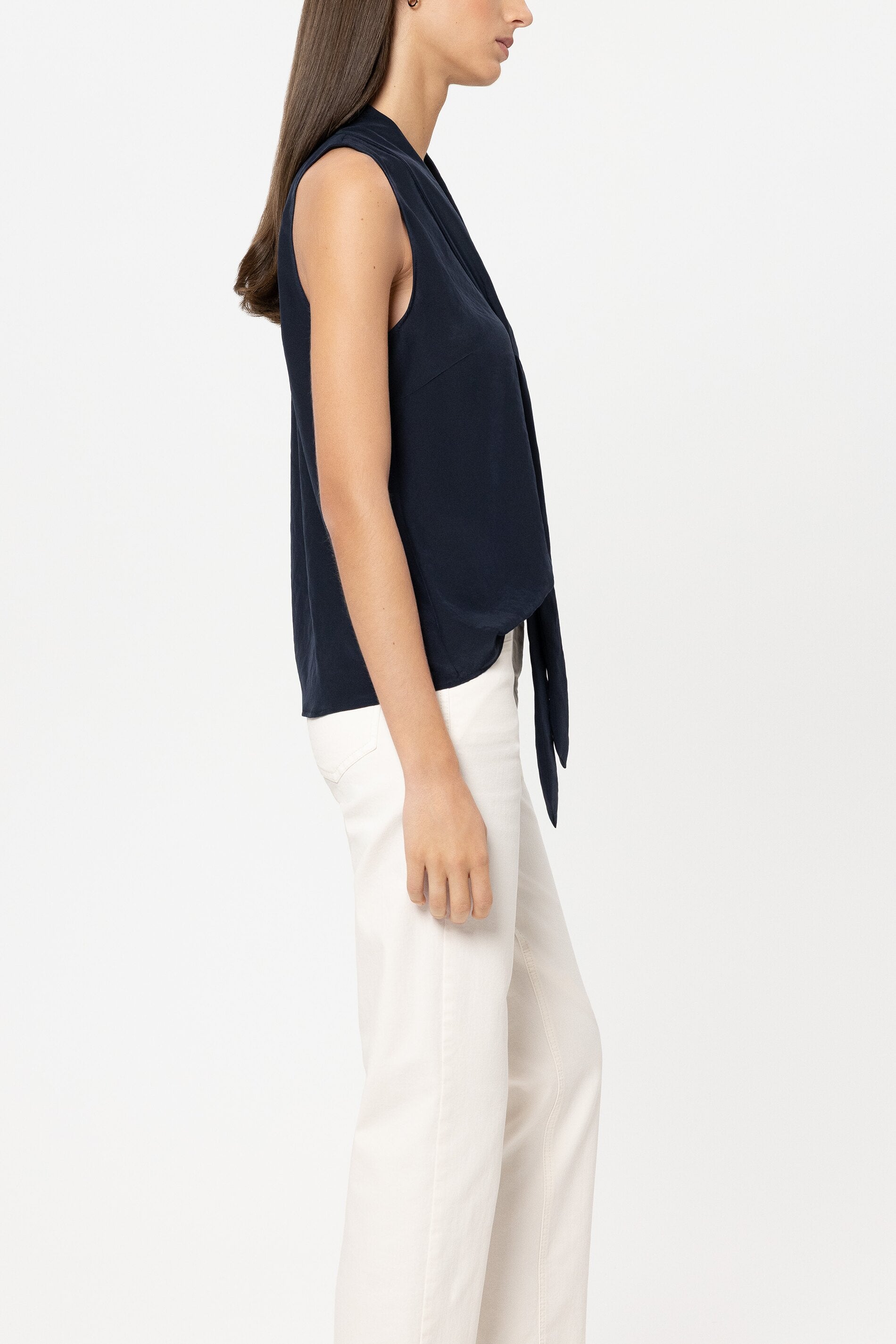 Blusentop mit Spitzendetails - navy blue - Standard | Model Seite