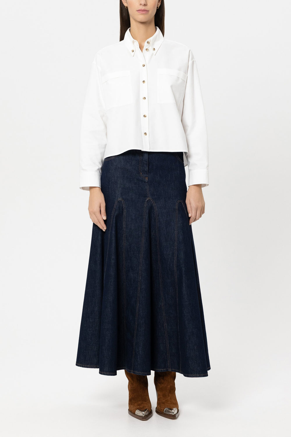 Cotton shirt blouse - white - Standard