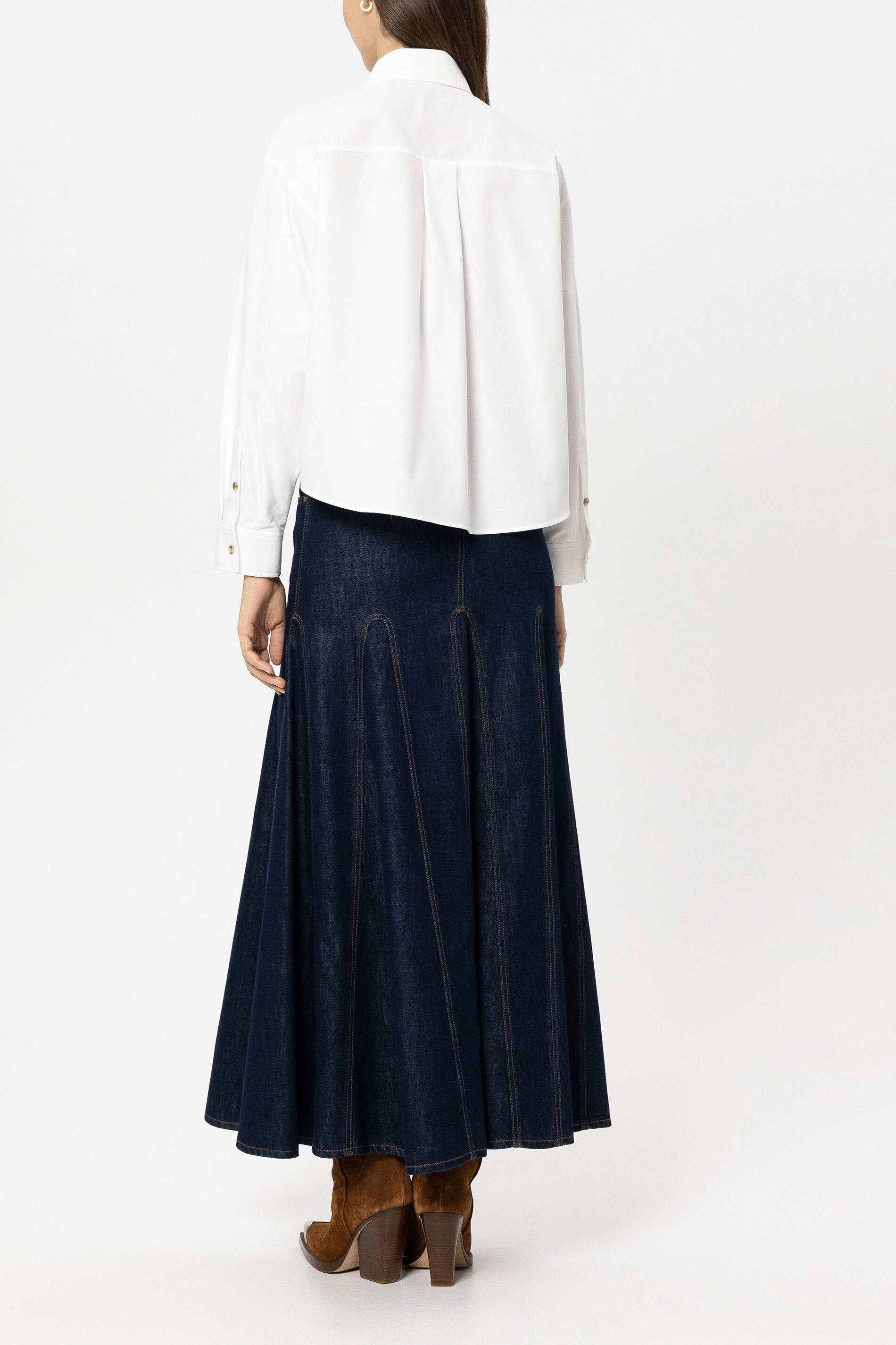 Baumwoll-Hemdbluse - white - Standard | Model Rück