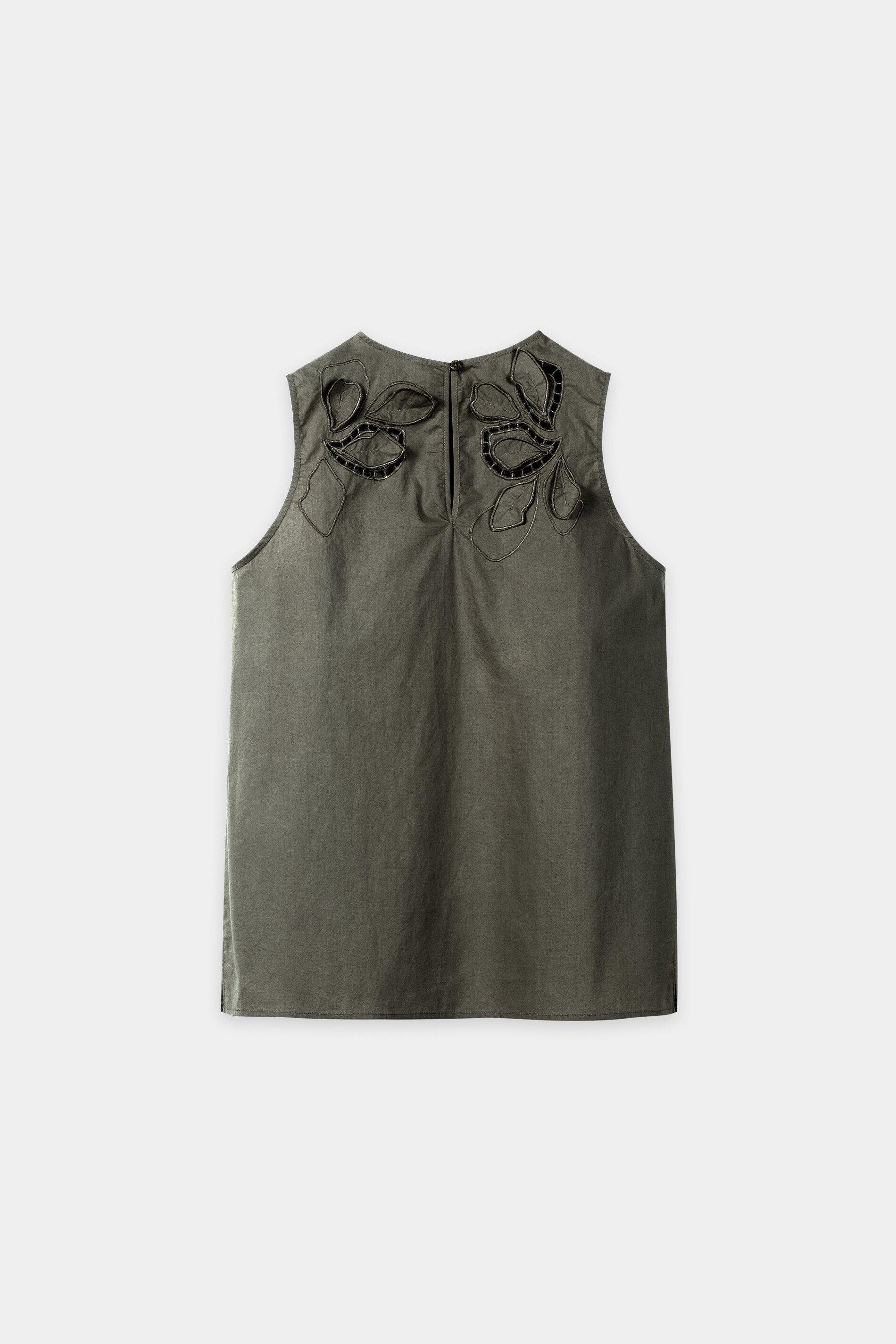 Blusentop mit Lochstickerei - khaki - Standard | Artikel Rück