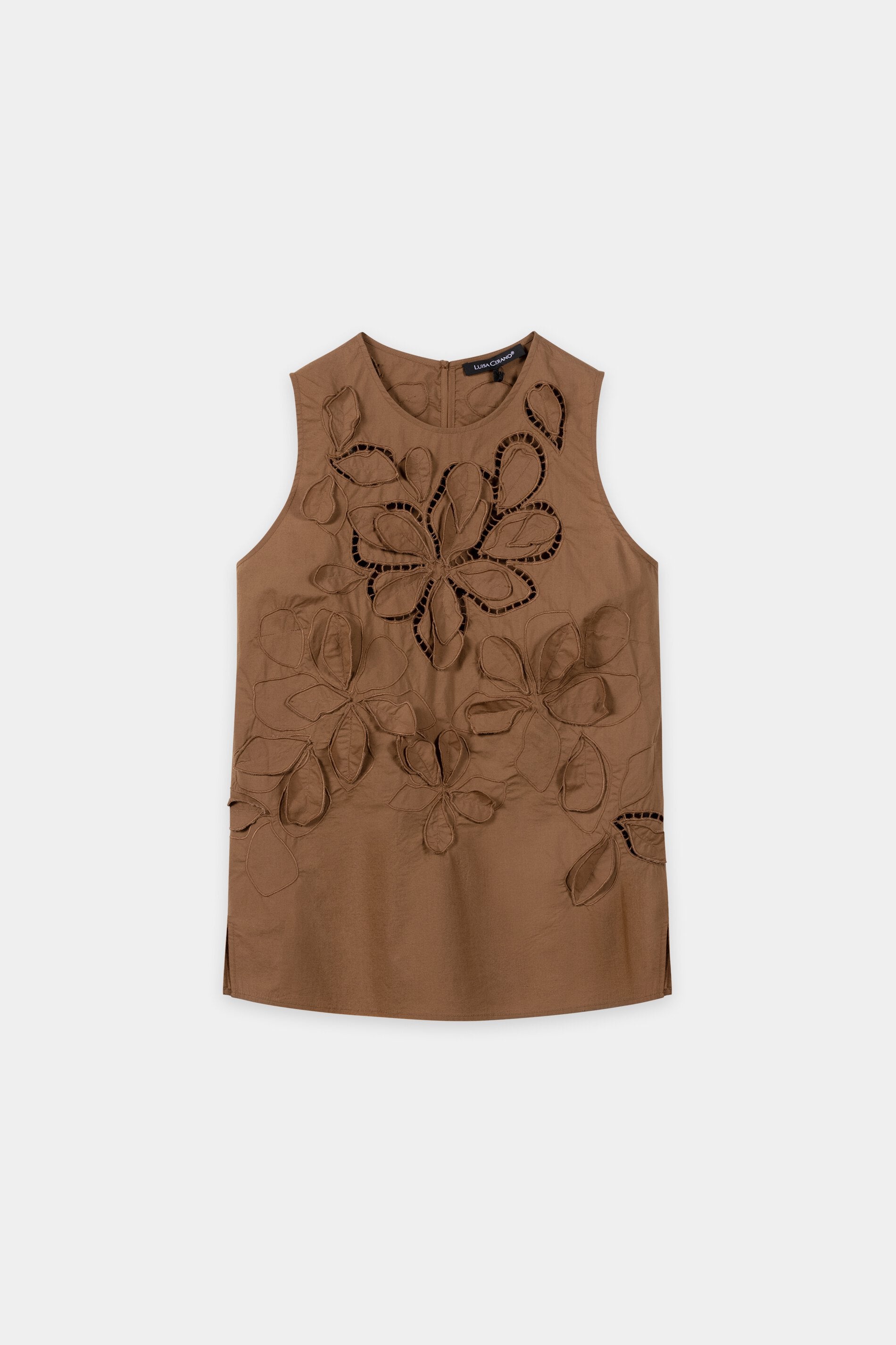 Blusentop mit Lochstickerei - dark terracotta - Standard | Artikel Front