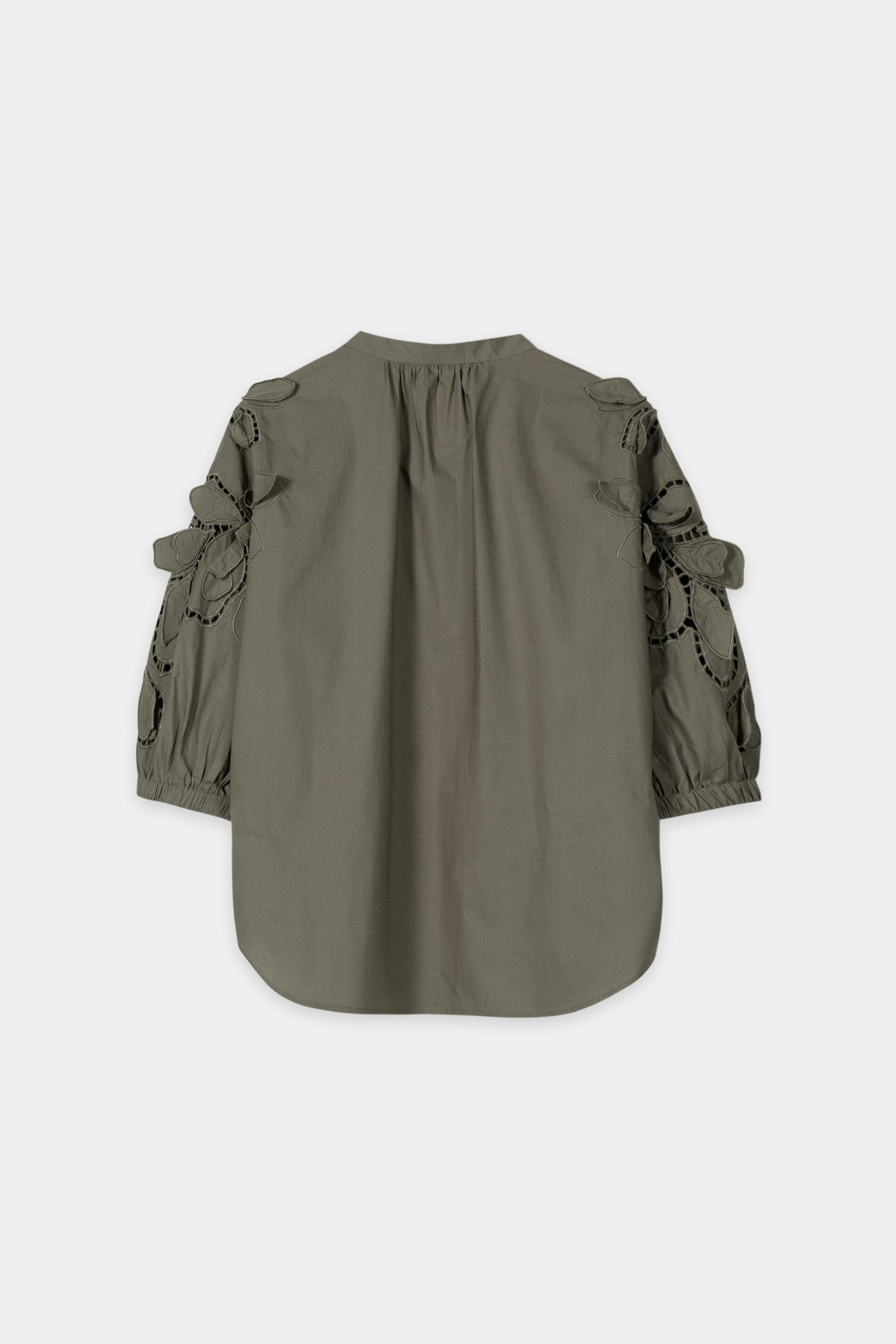Bluse mit Lochstickerei - khaki - Standard | Artikel Rück