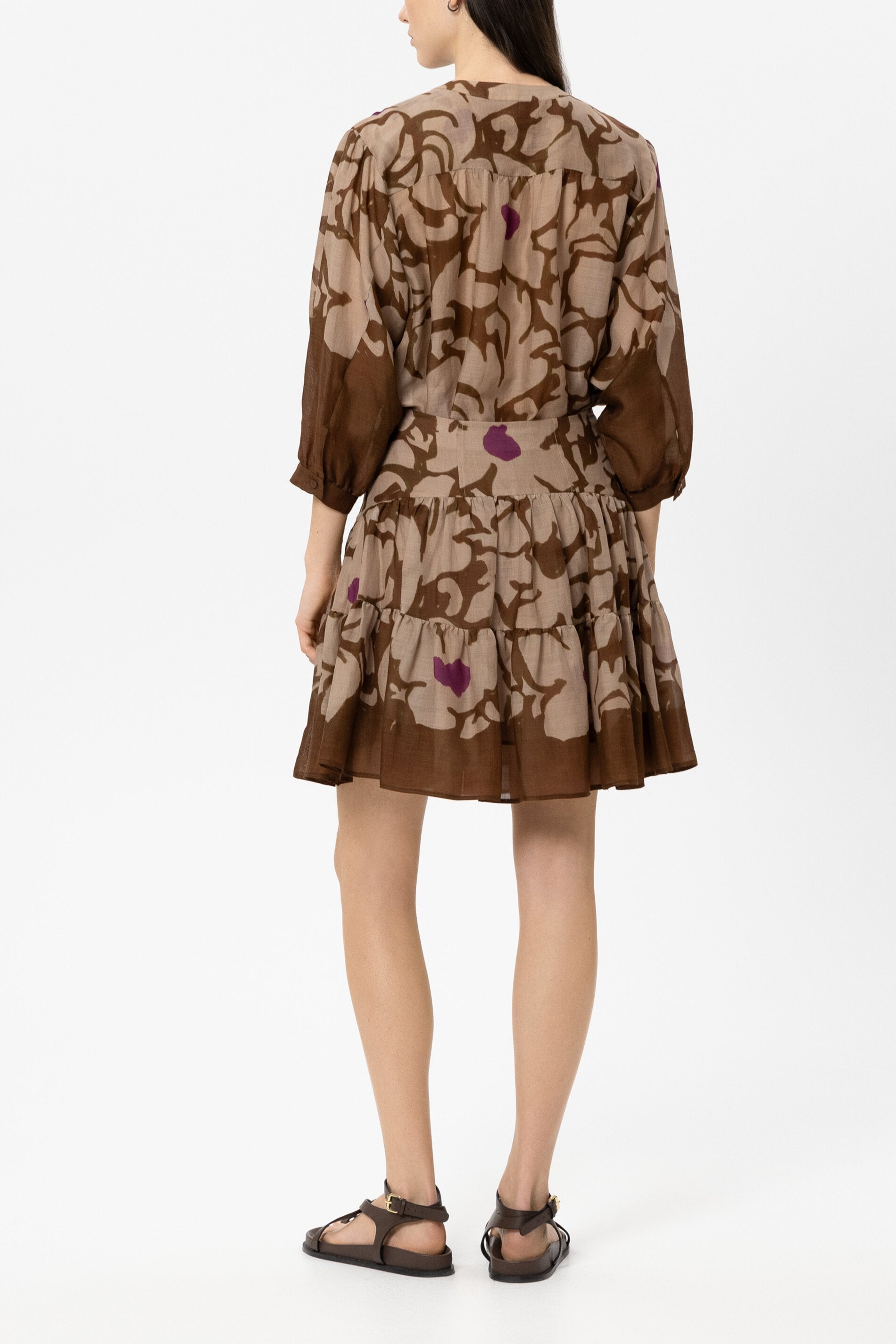 Bluse mit Flower-Print - light terracotta / multi - Standard | Model Rück