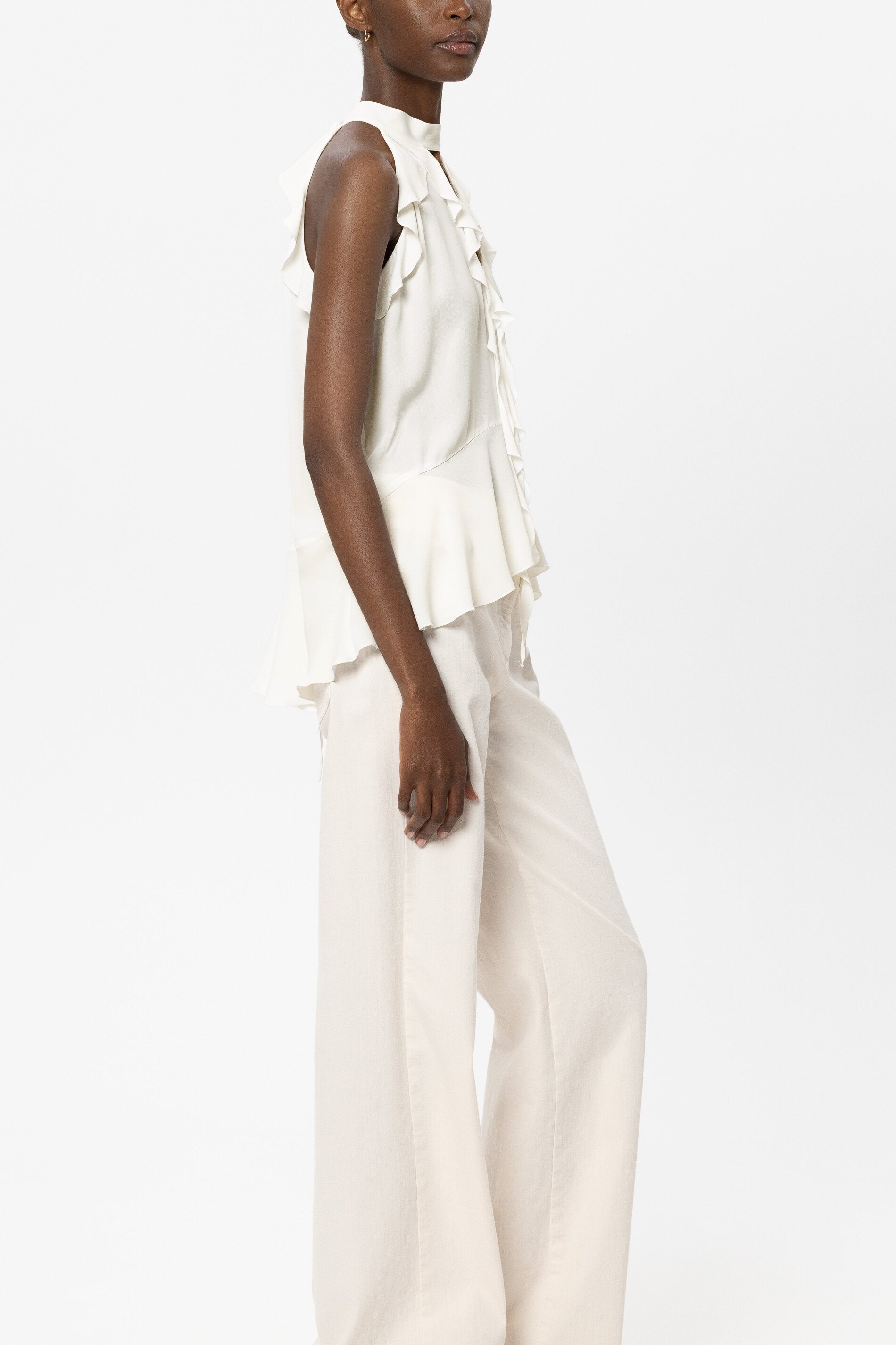 Bohotop aus Seiden-Mix - off-white - Standard | Model Seite