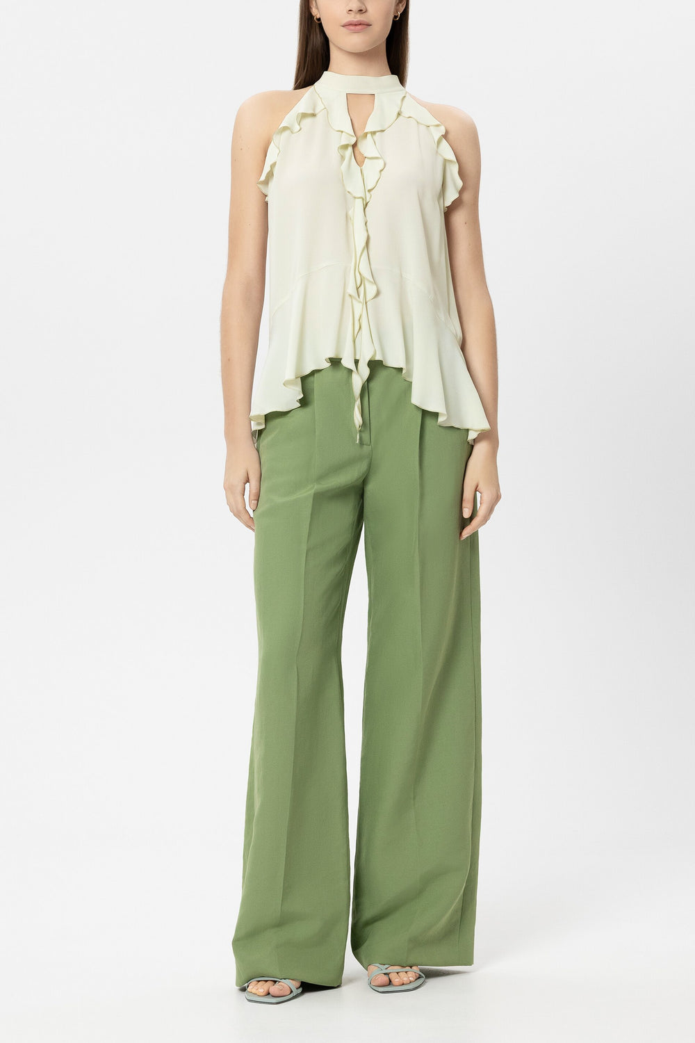 Bohotop aus Seiden-Mix - pistachio - Standard