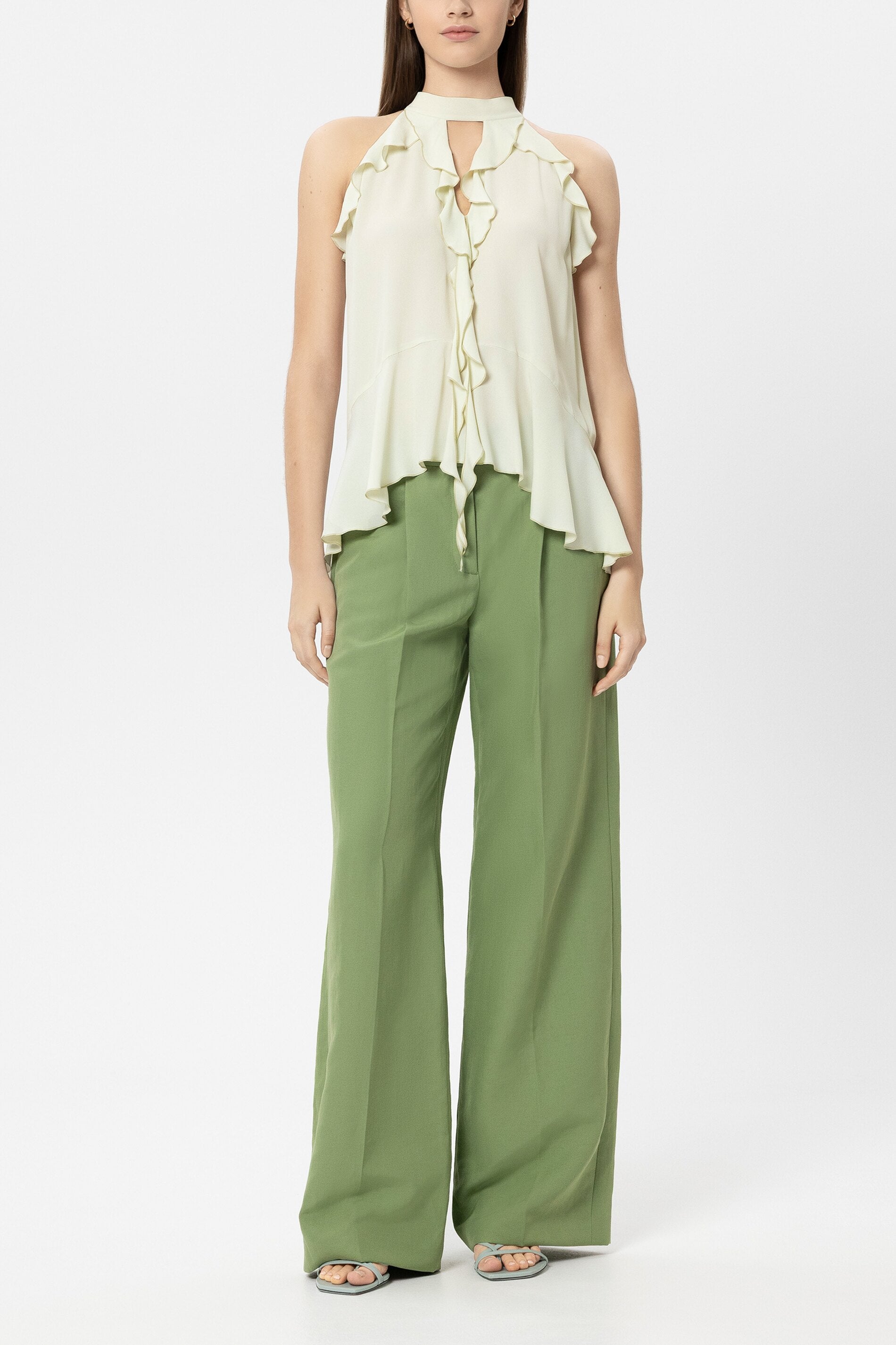 Bohotop aus Seiden-Mix - pistachio - Standard | Model Front