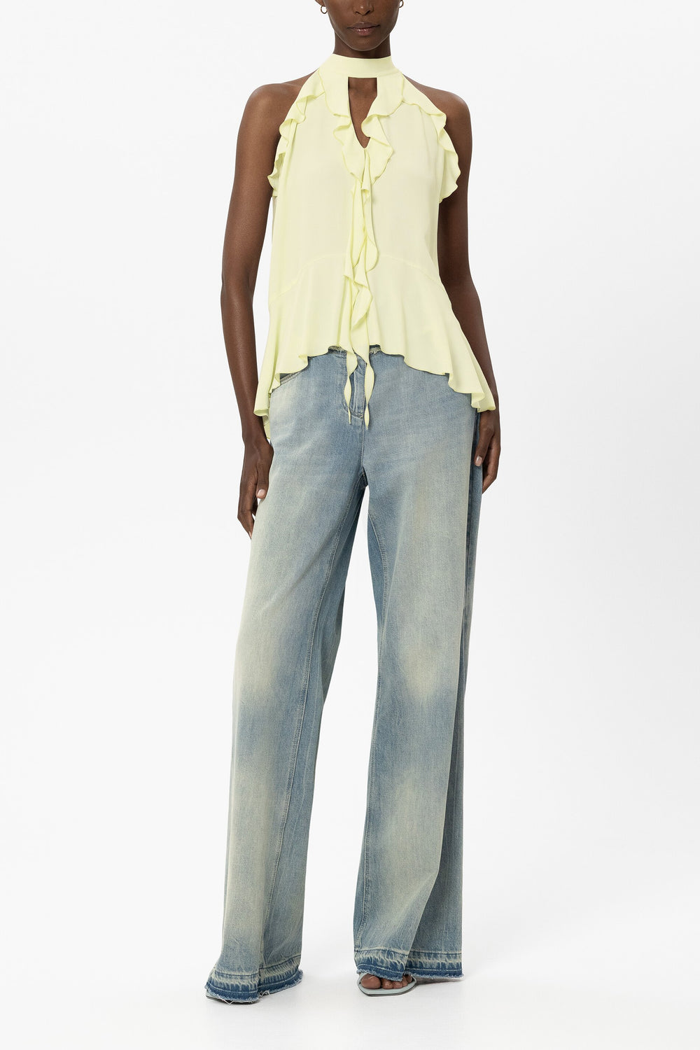 Bohotop aus Seiden-Mix - citron - Standard