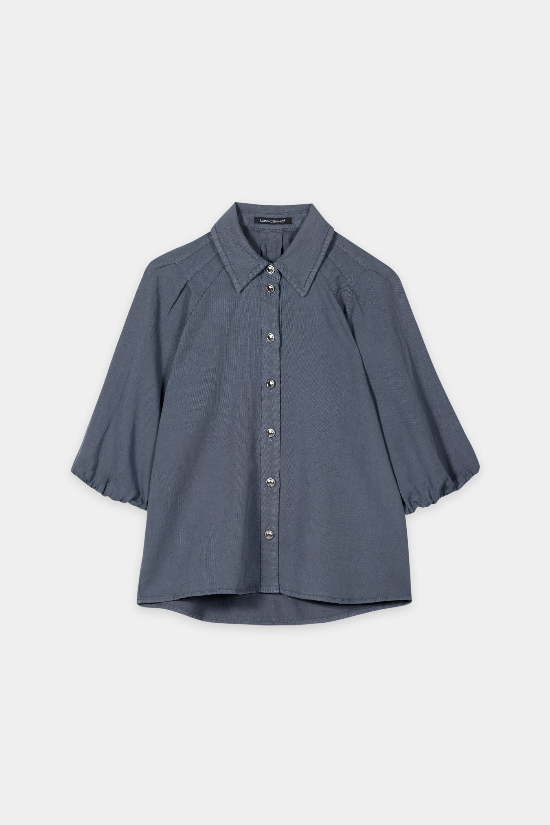 Bluse aus Leinen-Mix - tinted blue - Standard | Artikel Front